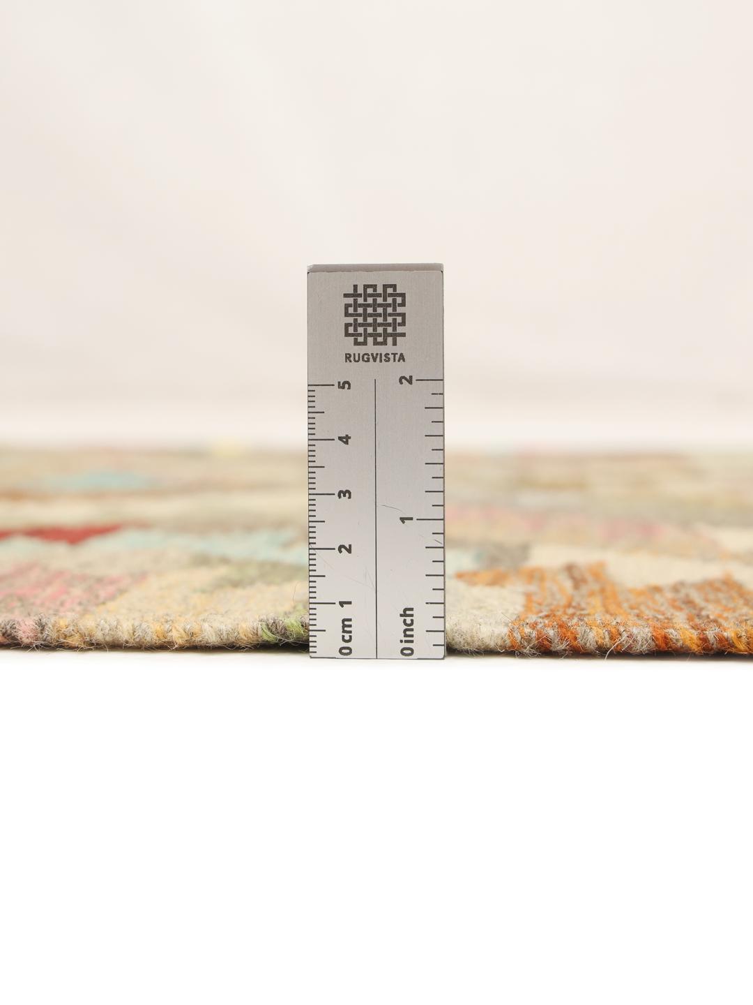 Hand-woven runner from the Middle East with a geometric diamond pattern in multicolour Wool
