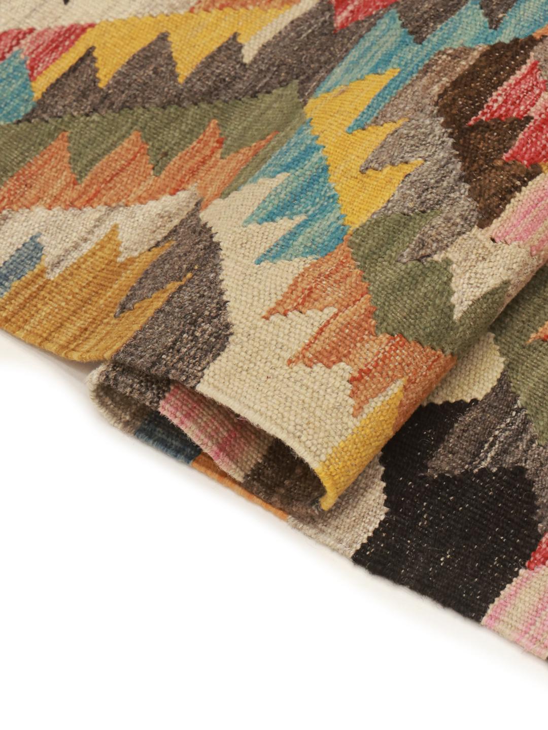 Håndlavet løber fra Afghanistan i multifarvet design