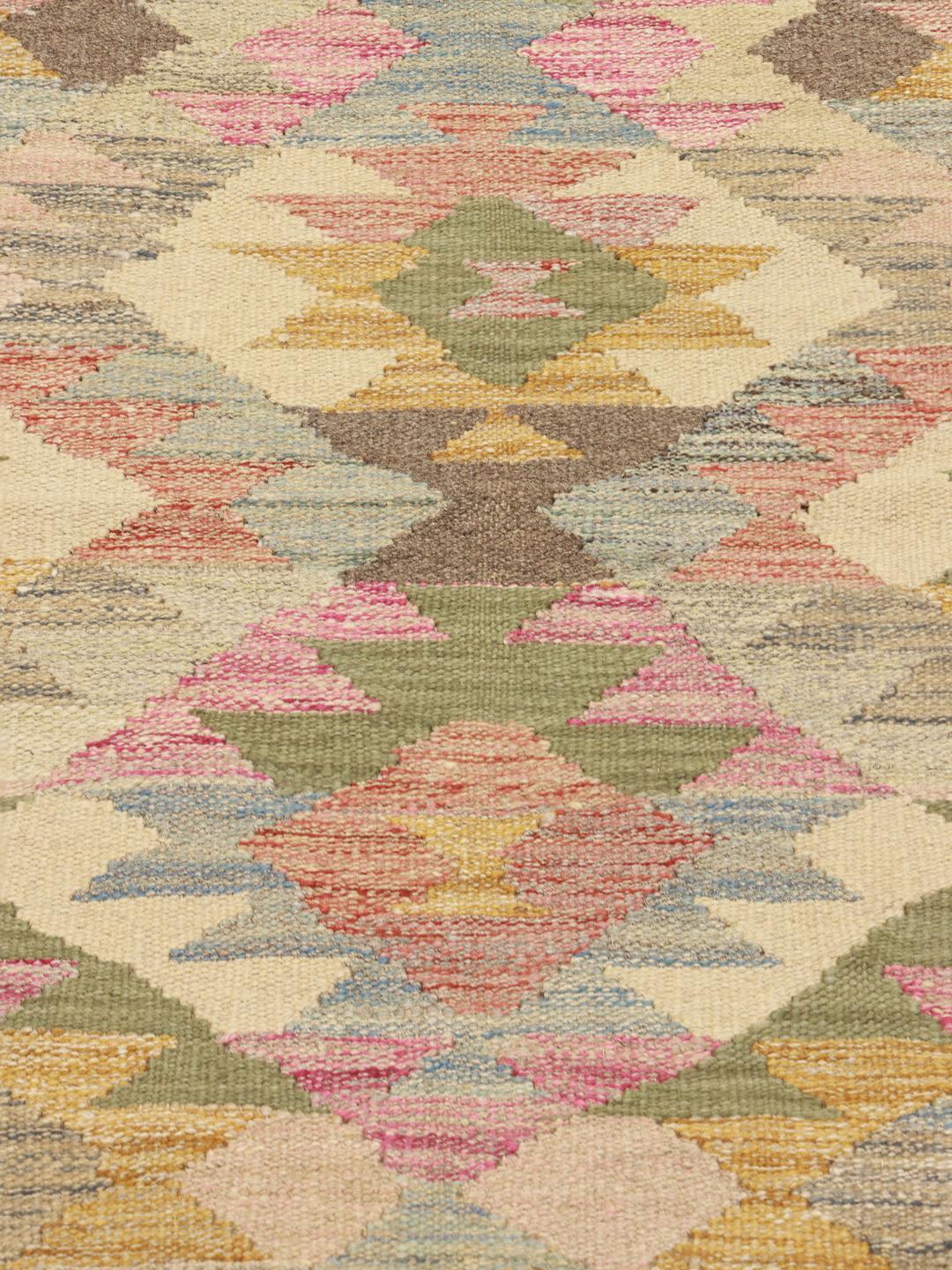 Handmade runner rug from Afghanistan in multicolor