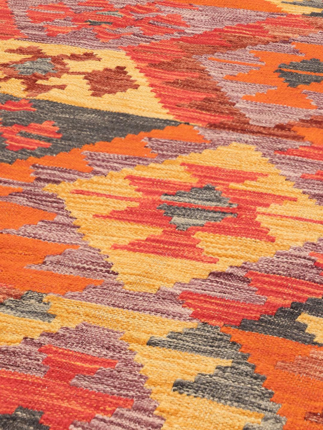 Handmade rectangular rug from Afghanistan in multicolor