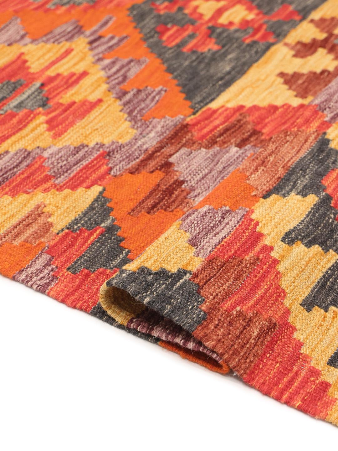 Handmade rectangular rug from Afghanistan in multicolor