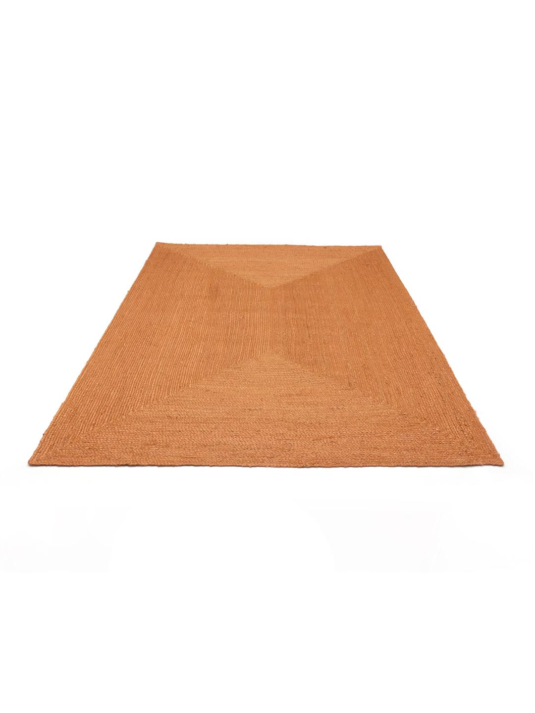 Tapis en jute orange tissé à la main
