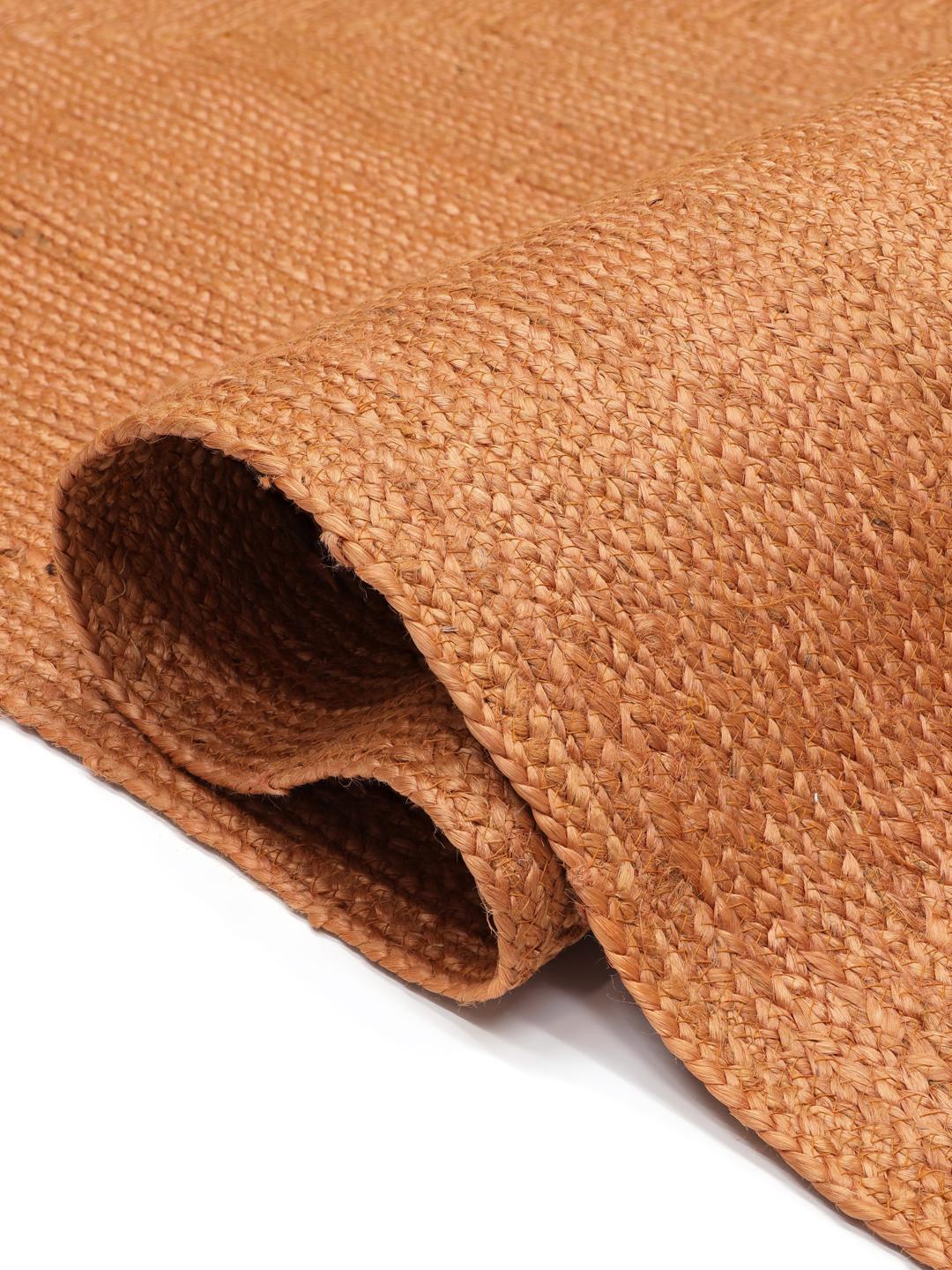 Tapis en jute orange tissé à la main