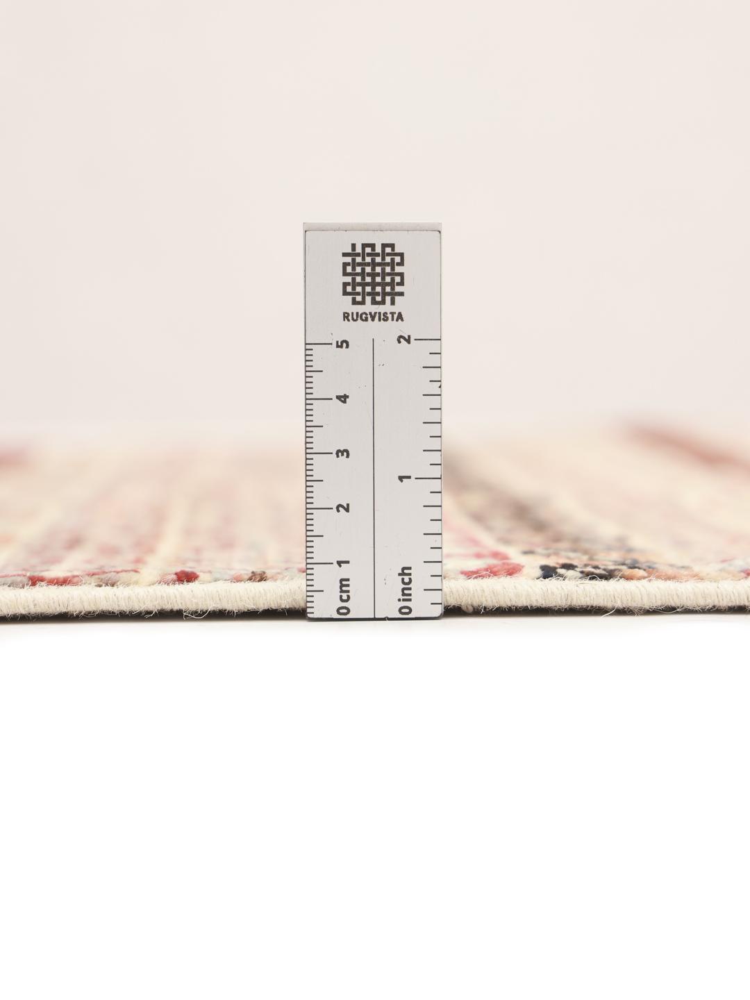 Afghaans Gabbeh Modern tapijt in beige met horizontale patroonbanden