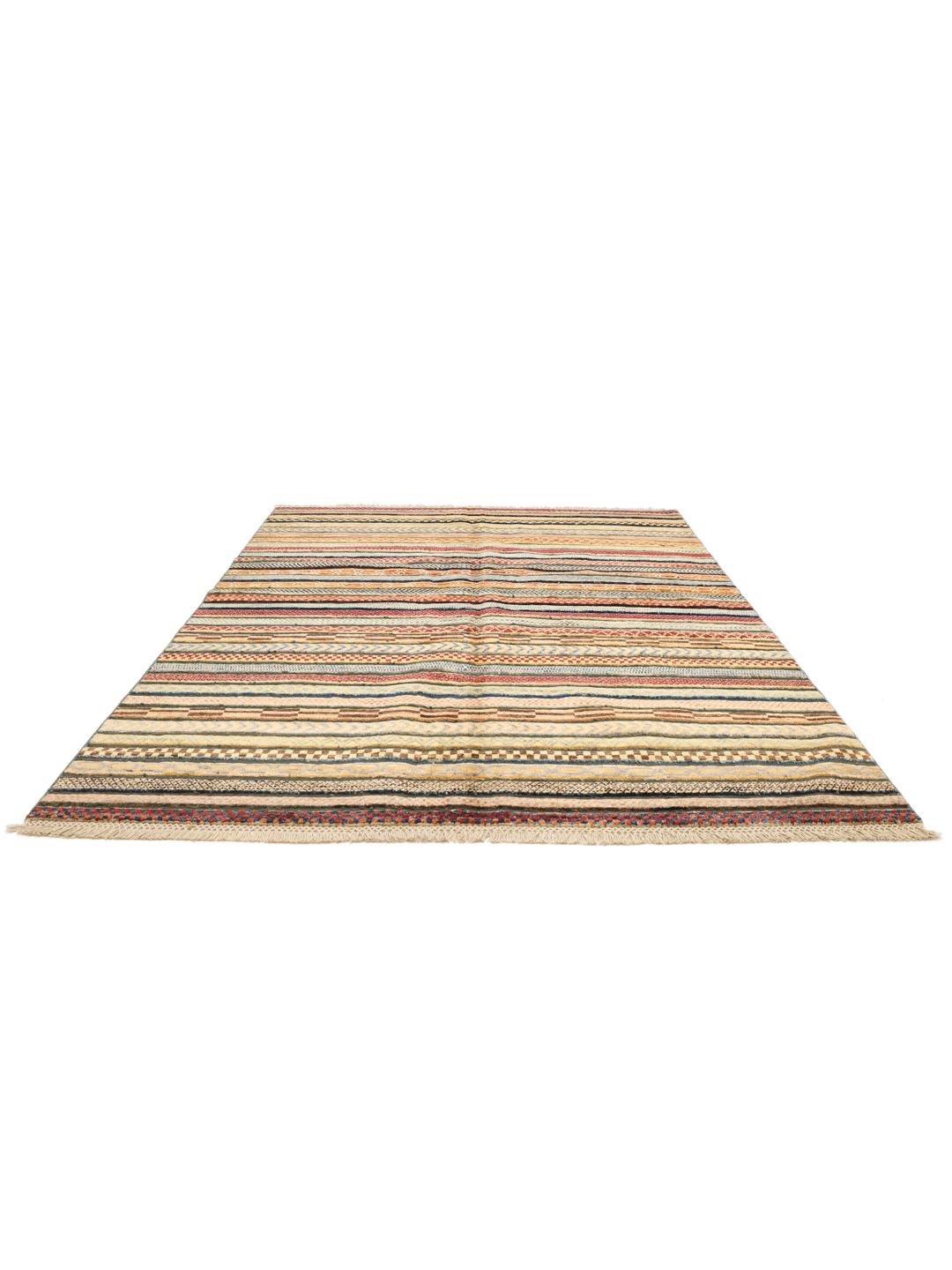 Handgemaakt Gabbeh Modern tapijt uit Afghanistan in meerkleurig design