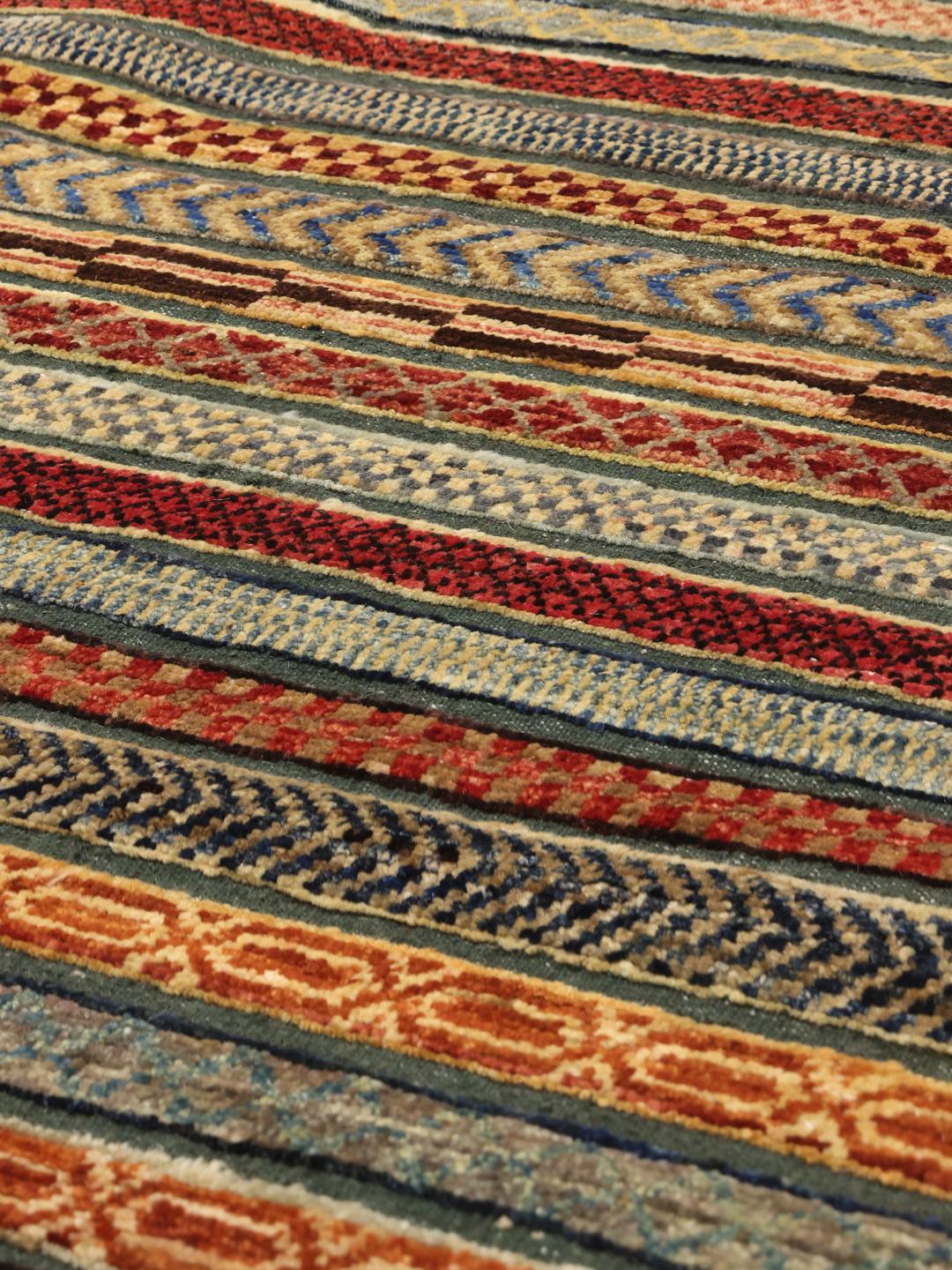 Handgemaakt Gabbeh Modern tapijt uit Afghanistan in meerkleurig design