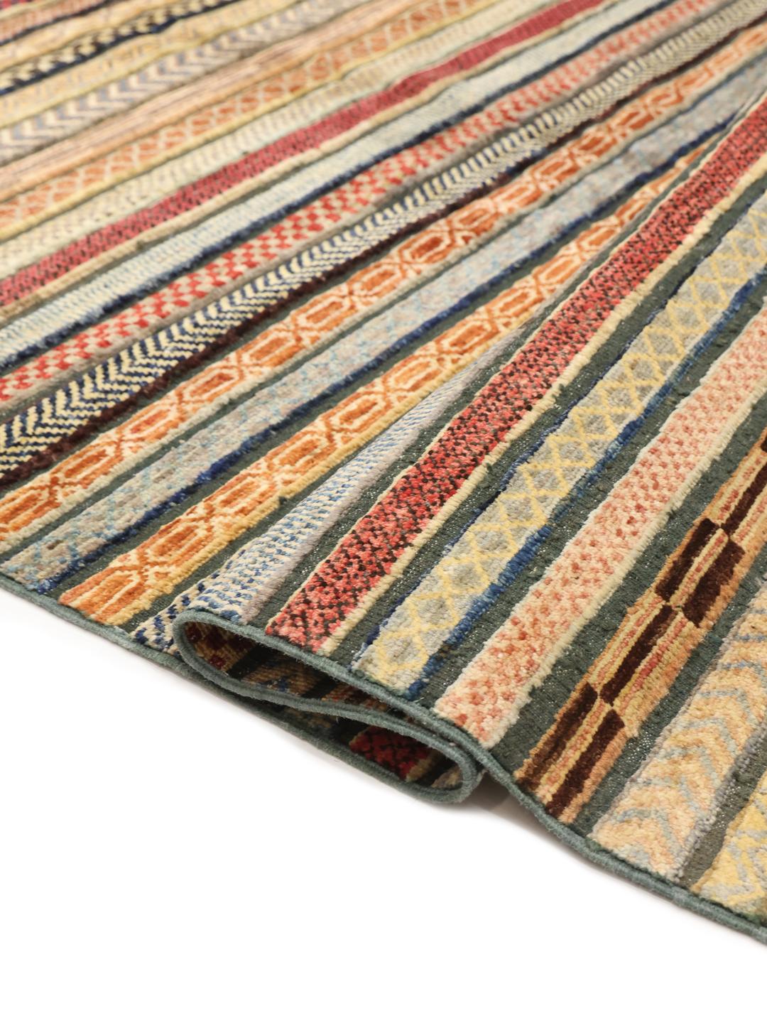 Handgemaakt Gabbeh Modern tapijt uit Afghanistan in meerkleurig design