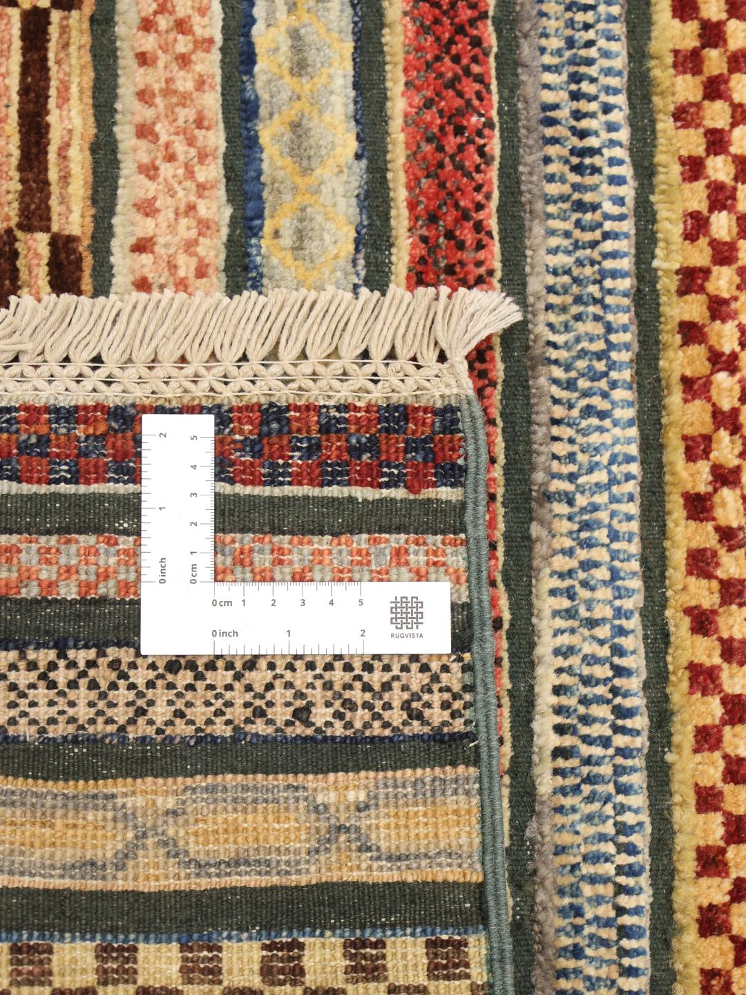 Handgemaakt Gabbeh Modern tapijt uit Afghanistan in meerkleurig design