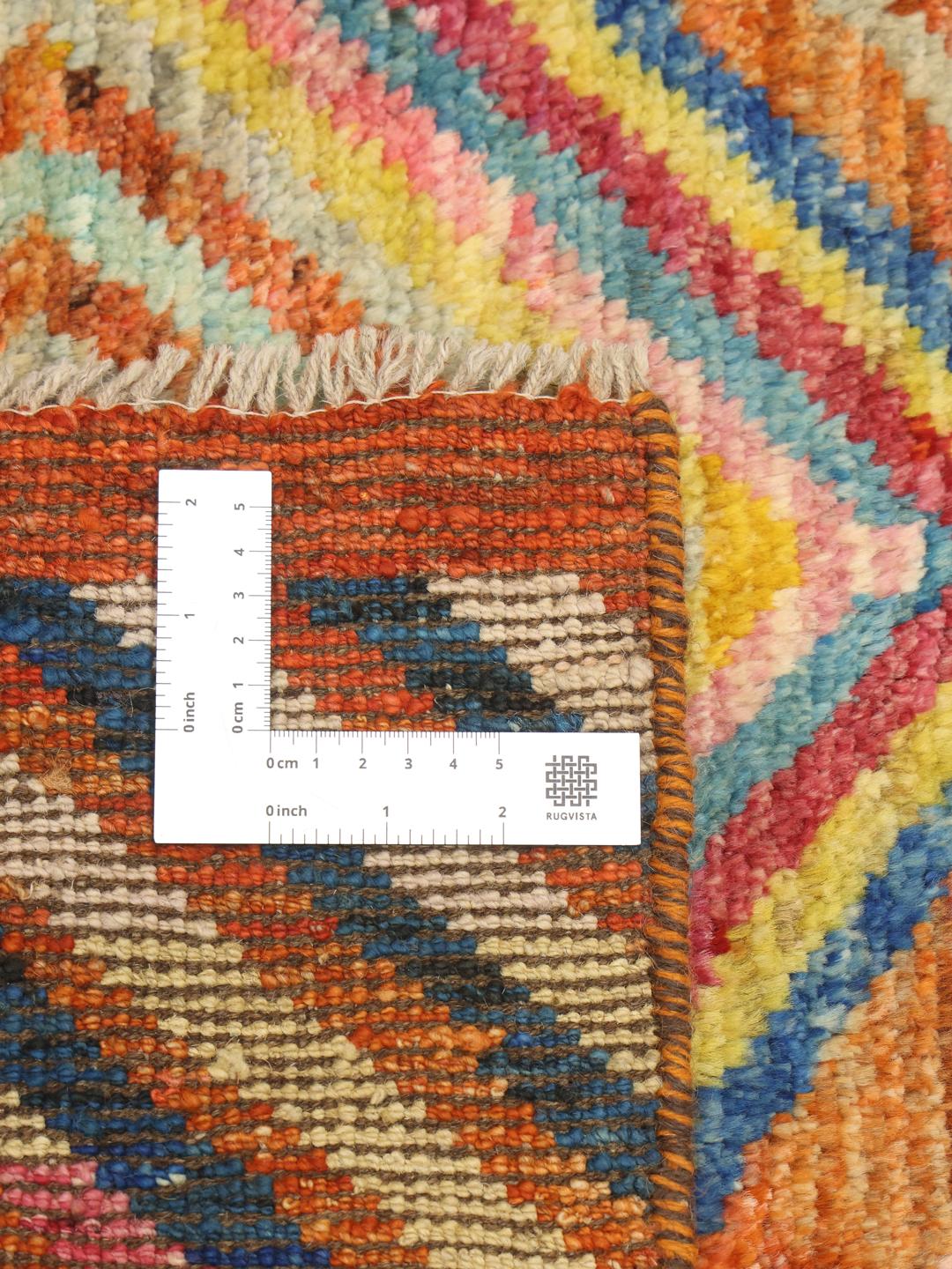 Handmade Berber Colourful rug from Afghanistan in multicolour wool