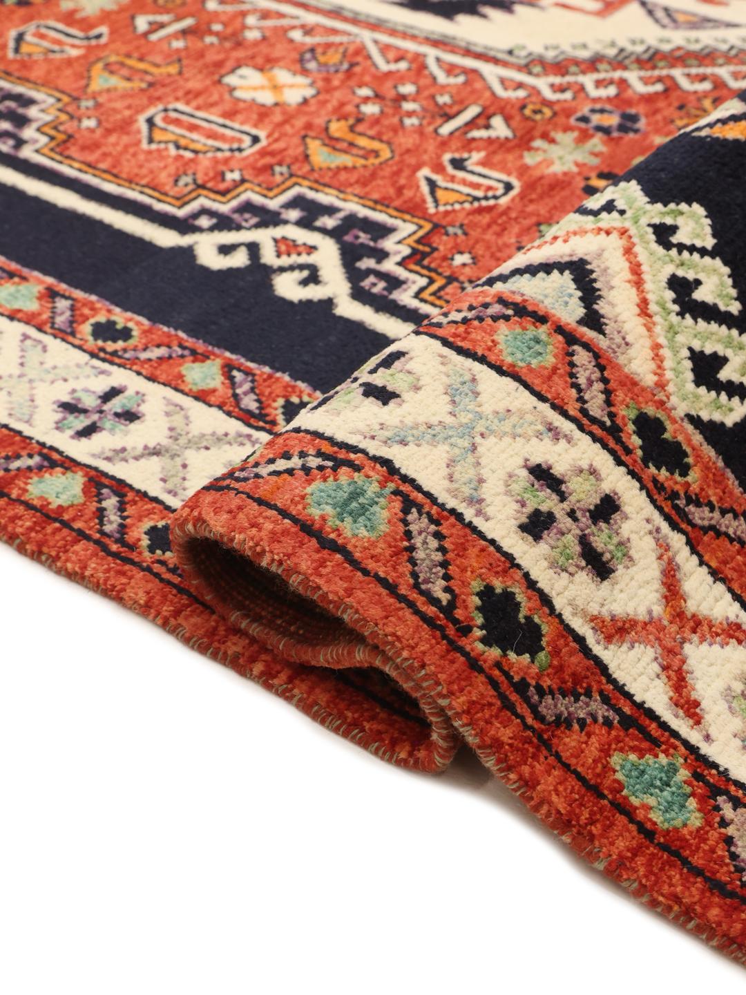 Handmade Afghan rug in multicolour