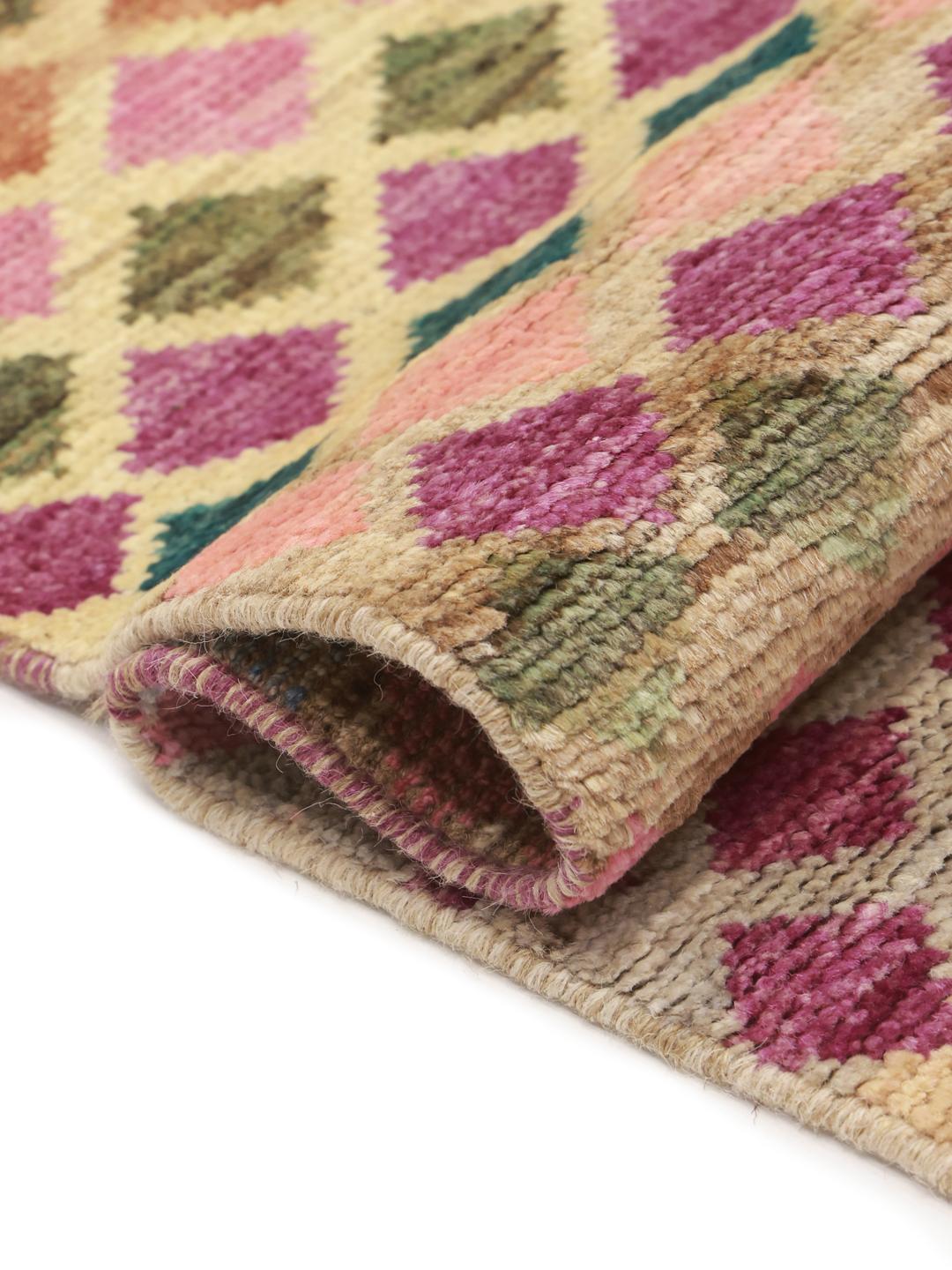 Hand-knotted Berber Colourful rug from Afghanistan in multicolor geometric patterns