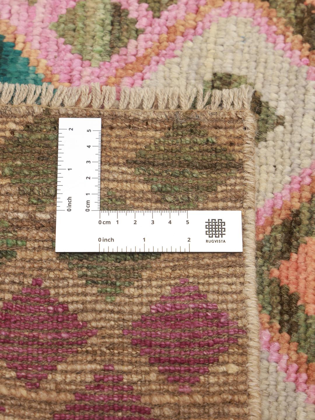 Hand-knotted Berber Colourful rug from Afghanistan in multicolor geometric patterns