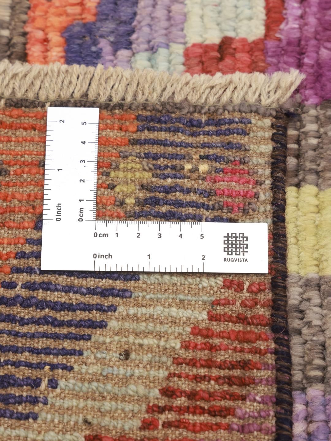 Hand-knotted multicolour Berber rug from Afghanistan