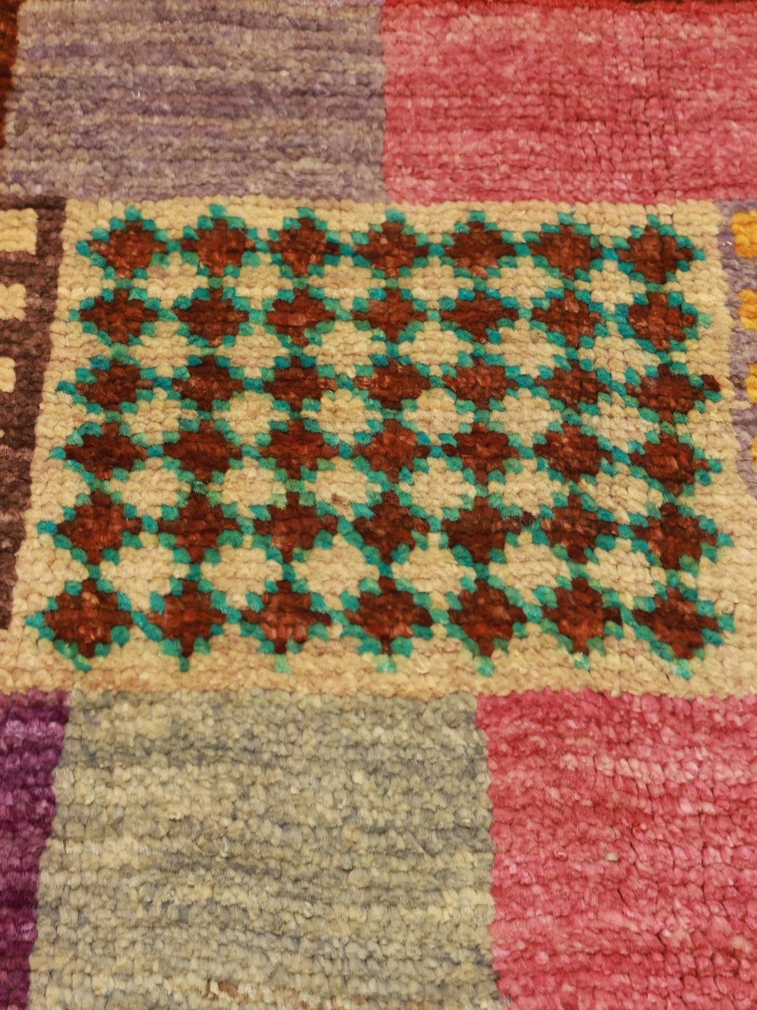 Handmade Berber Colourful rug from Afghanistan in multicolor