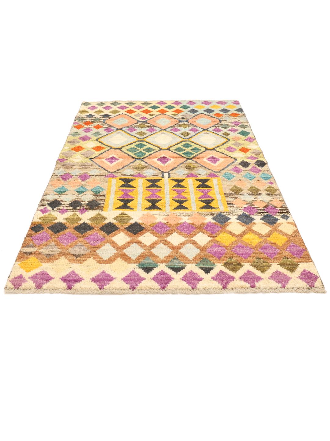 Handmade Afghan rug in multicolour