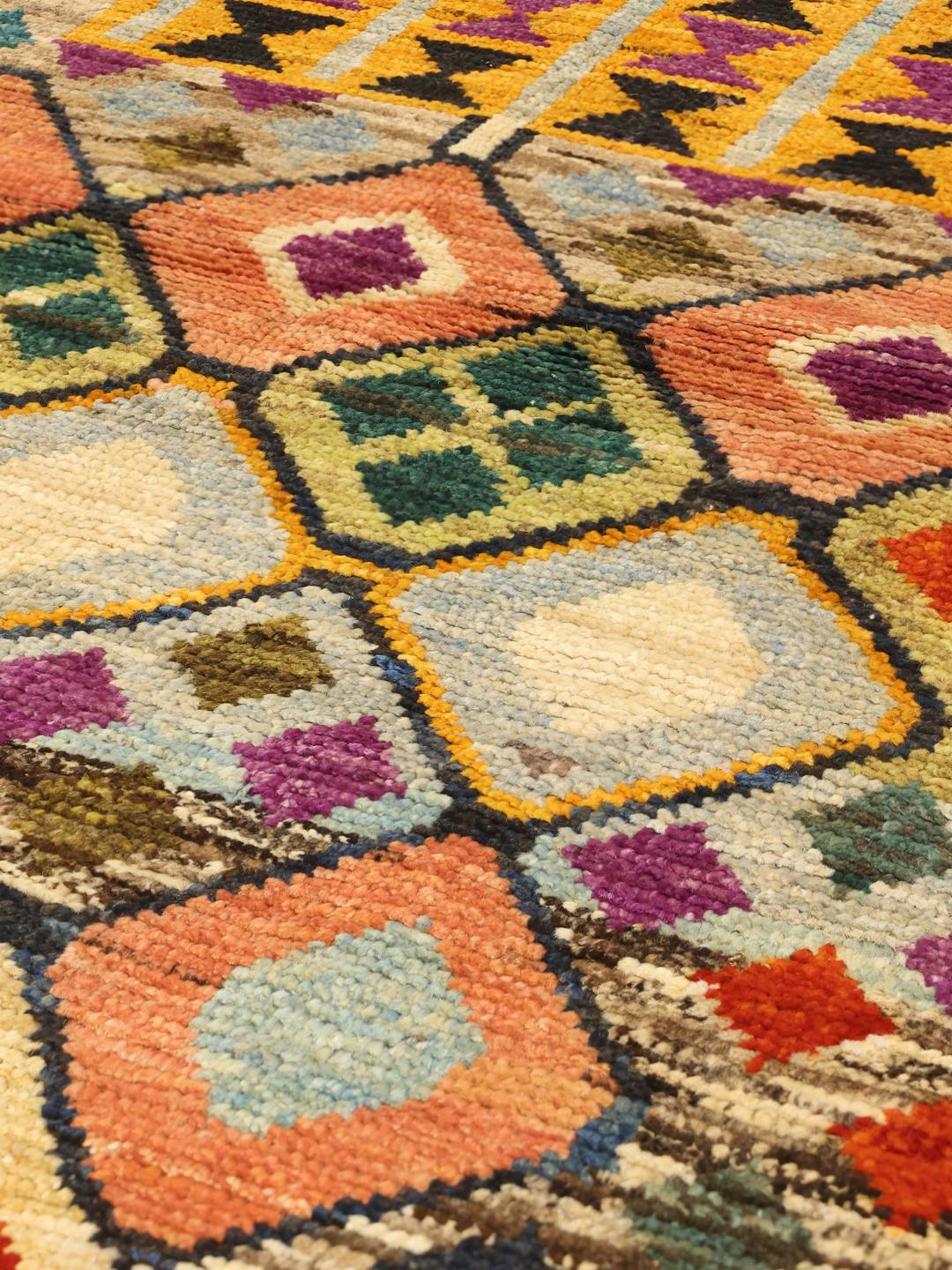 Handmade Afghan rug in multicolour