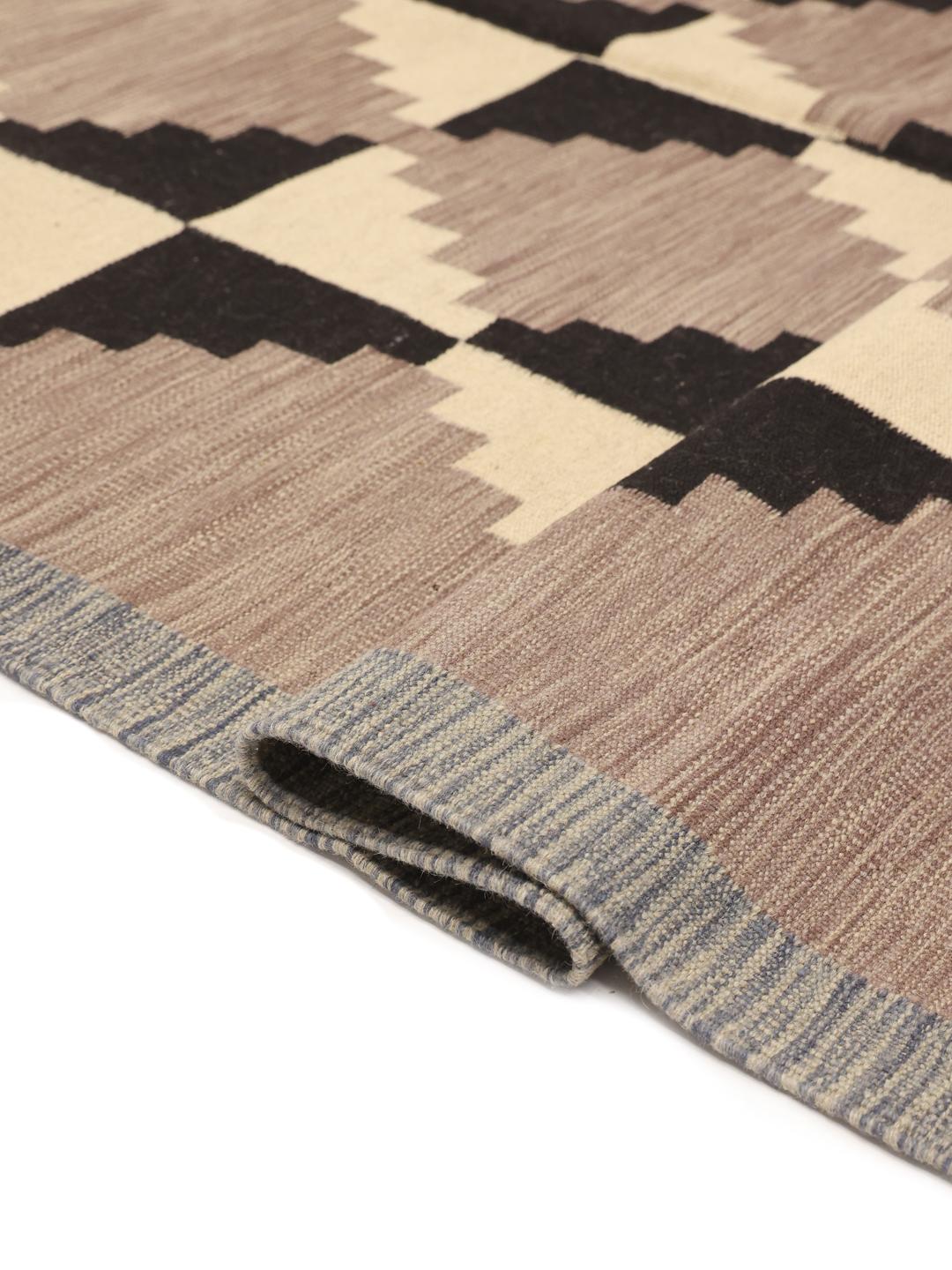 Afghan kelim rug in grey and black