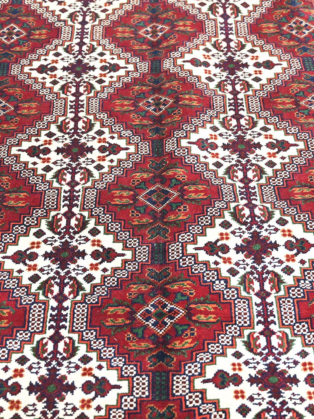 Kunduz rug from Afghanistan in red