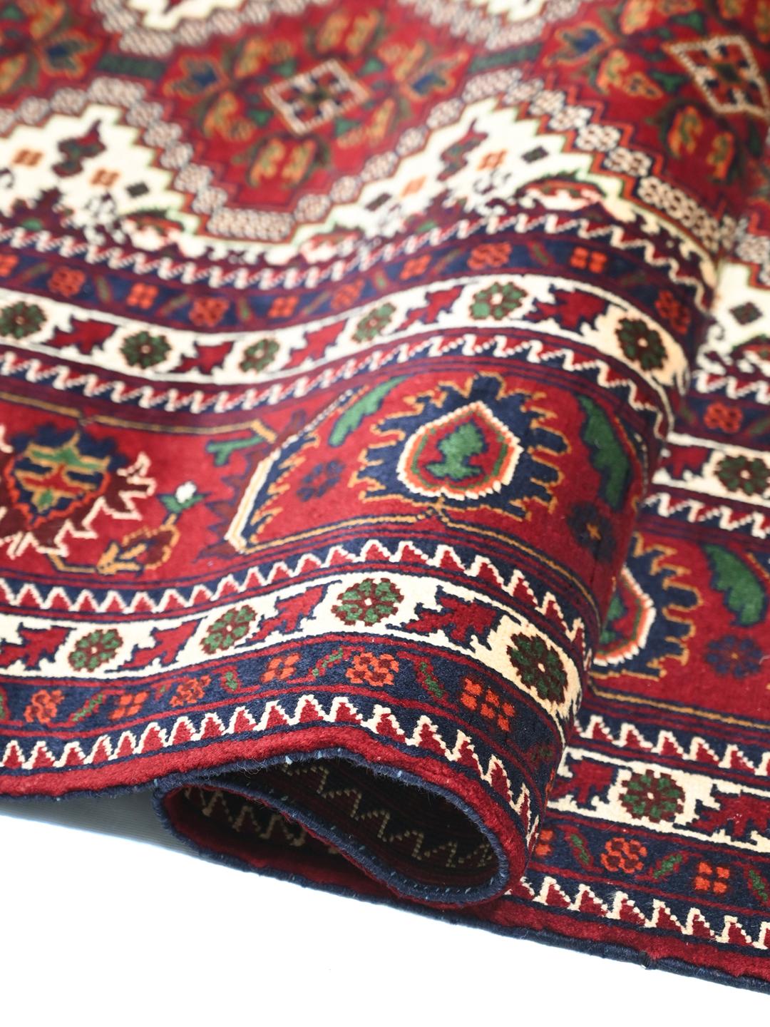 Kunduz rug from Afghanistan in red