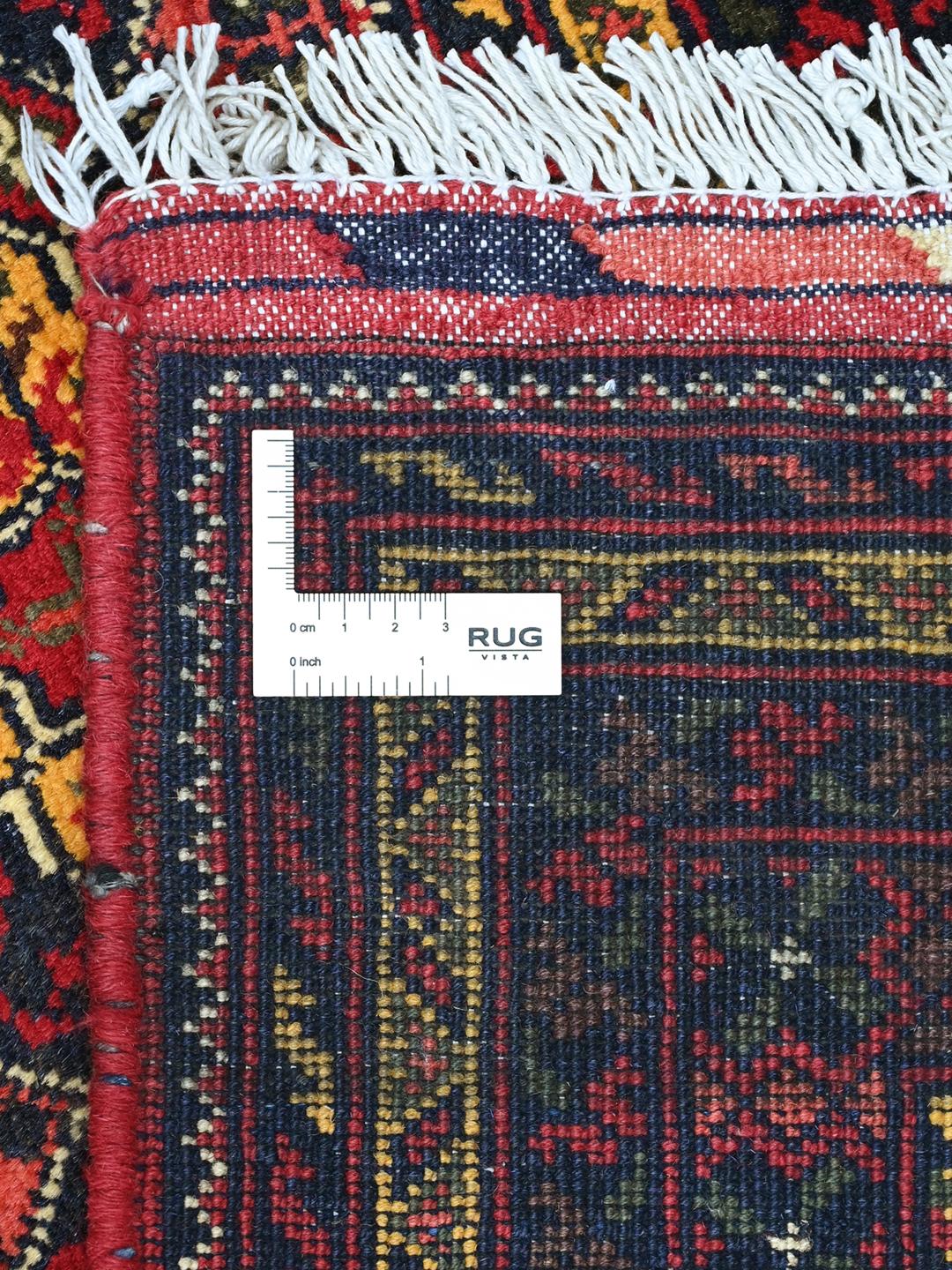 Kunduz-tæppe fra Afghanistan i rød