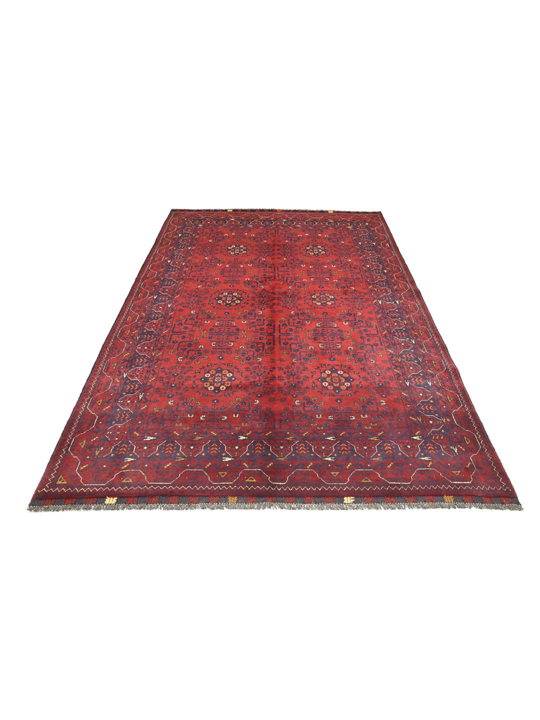 Tapis Kunduz d'Afghanistan en couleur rouge