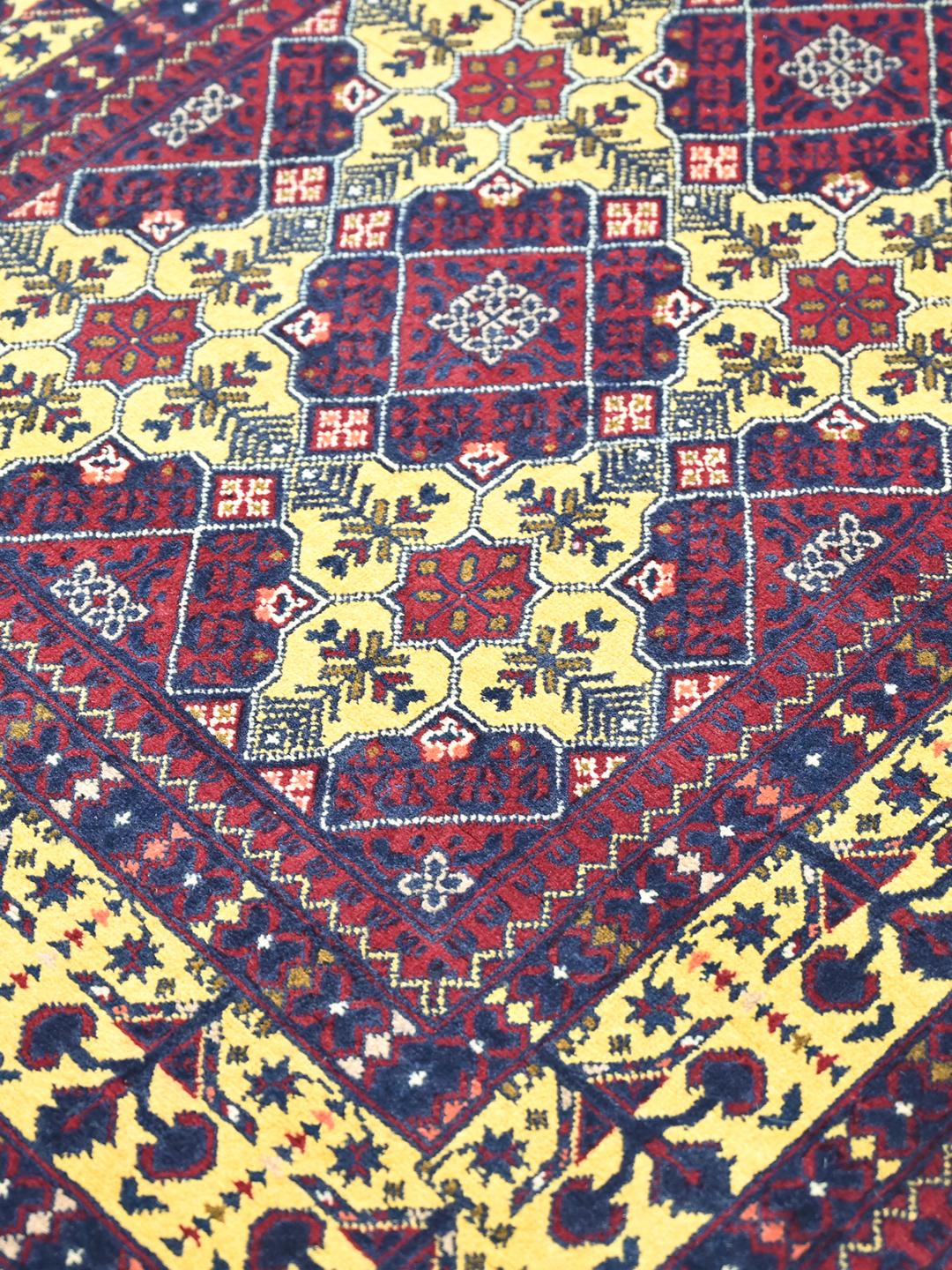 Tapis couloir Kunduz d'Afghanistan en couleur rouge