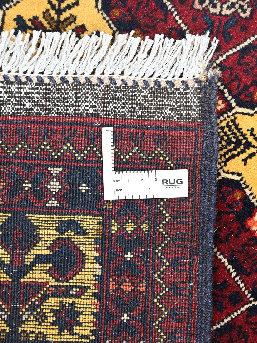 Tapis couloir Kunduz d'Afghanistan en couleur rouge