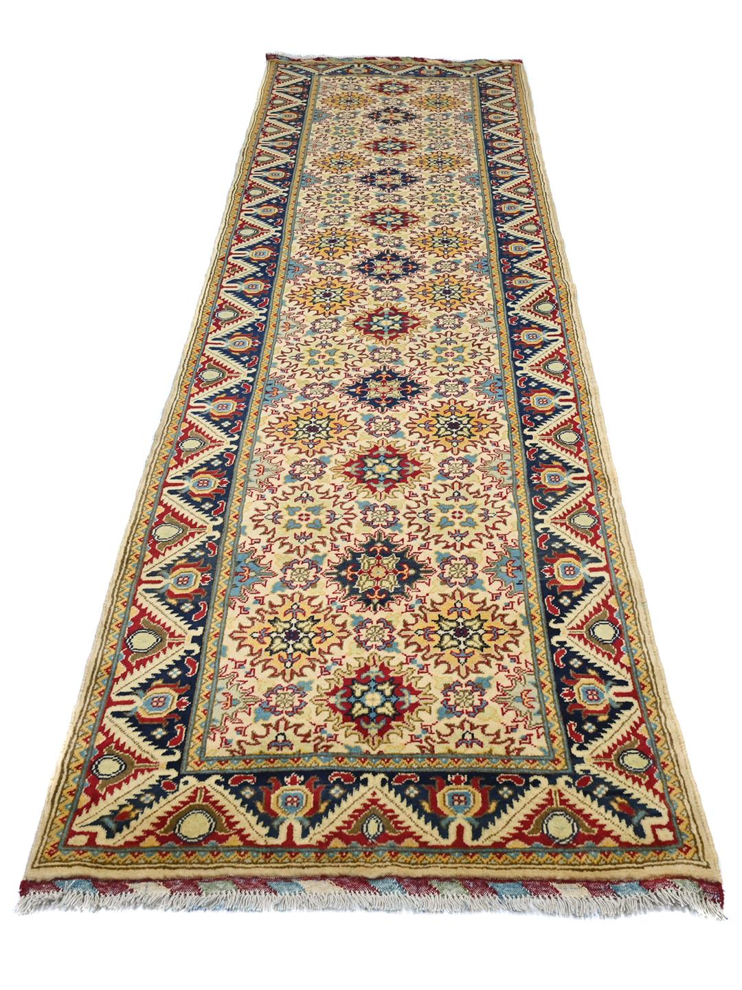 Handmade runner rug from Afghanistan in beige