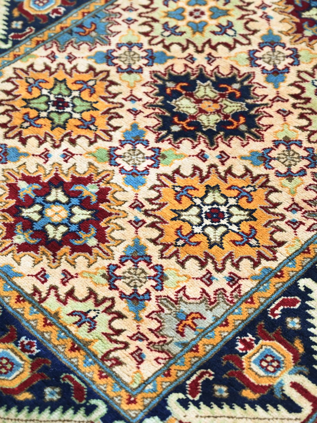 Handmade runner rug from Afghanistan in beige