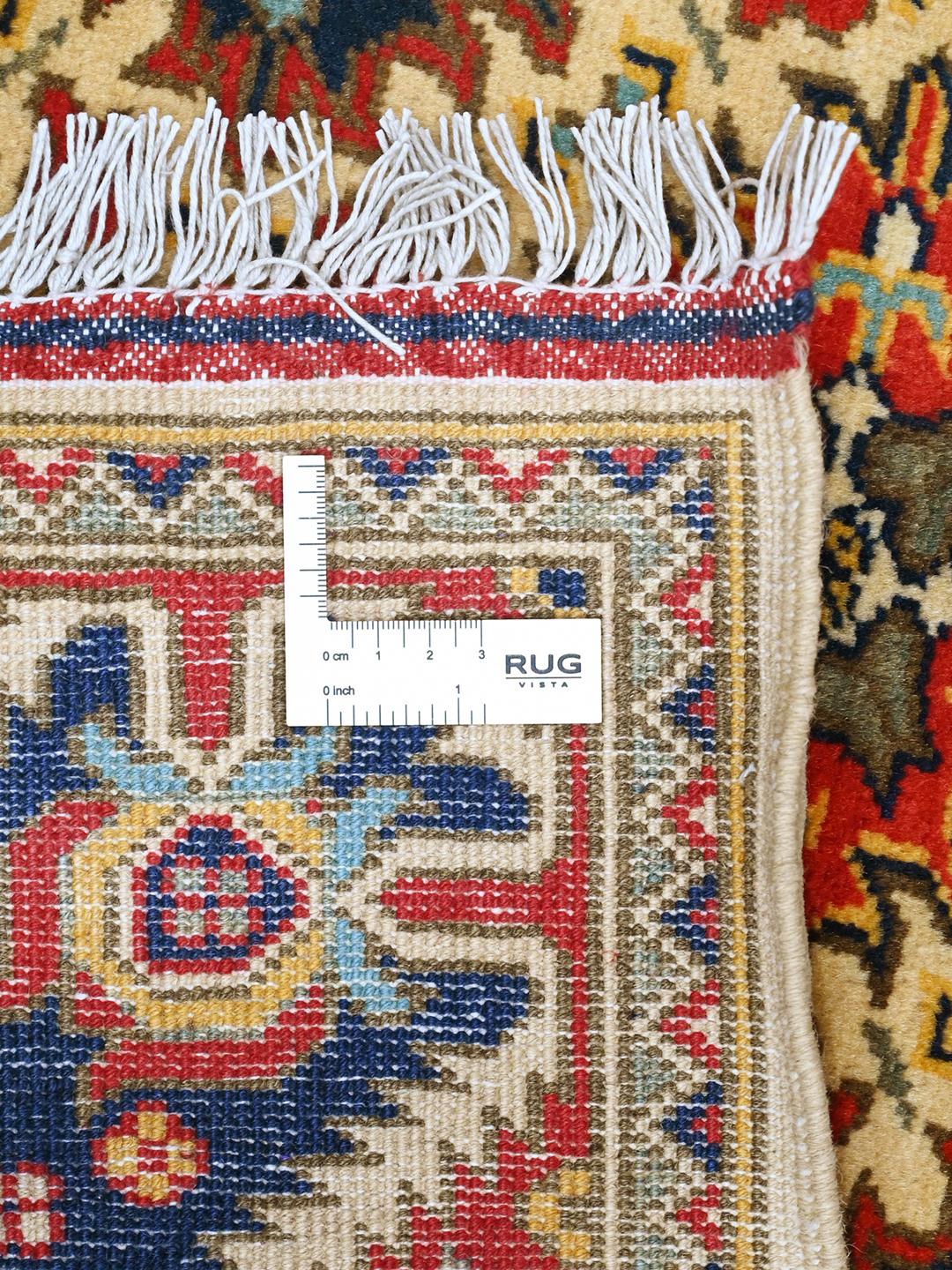 Tapis de couloir Kunduz noué à la main venant d'Afghanistan dans des tons rouges et bleus