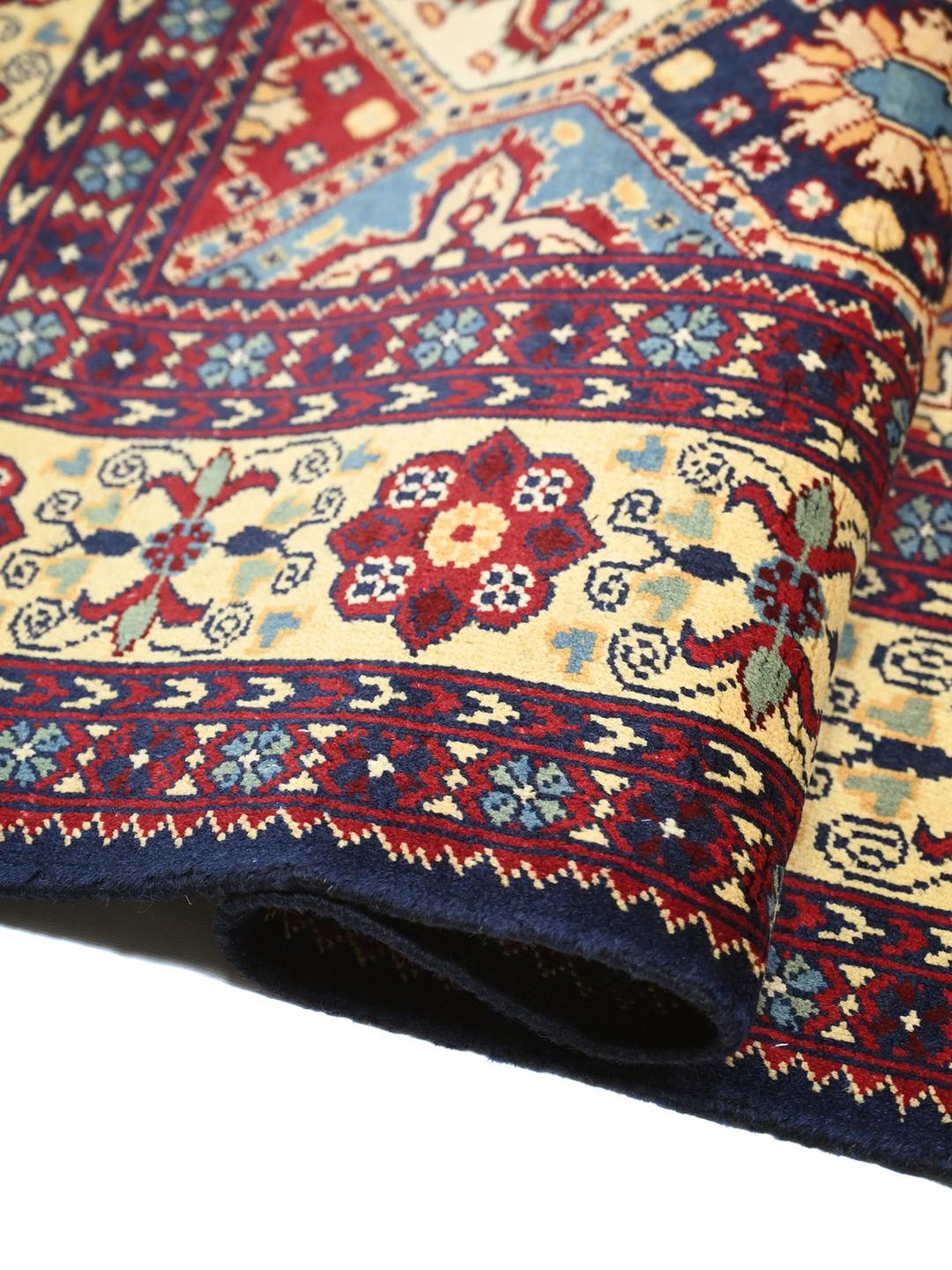 Handmade Afghan rug in multicolour