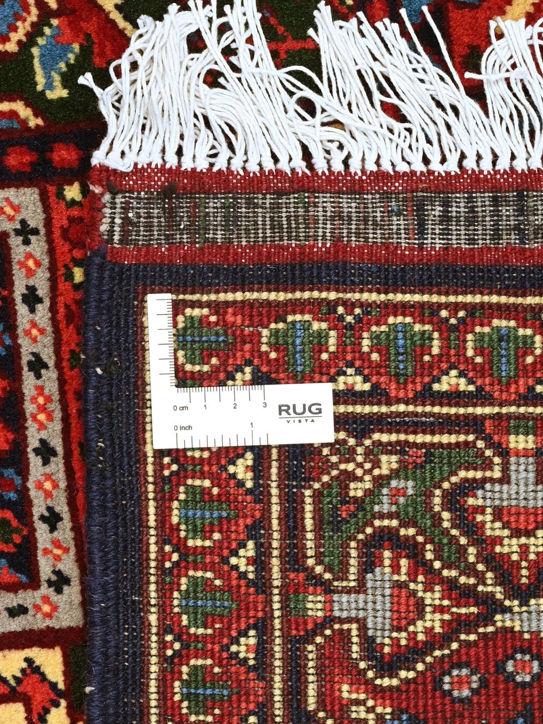 Hand-knotted Kunduz rug from Afghanistan in dark-red and multicolour tones