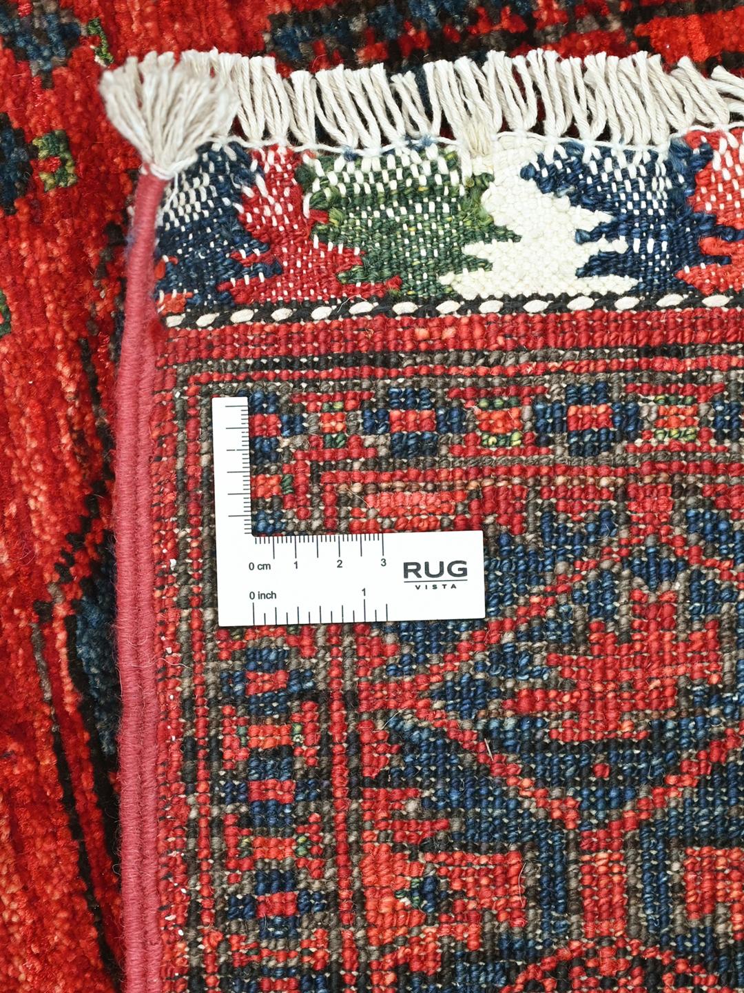 Tapis couloir Kunduz rouge fait main provenant d'Afghanistan