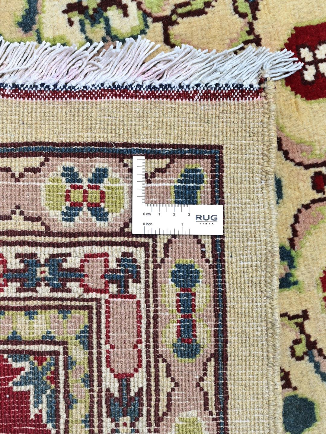 Håndlavet afghansk tæppe i rød og beige
