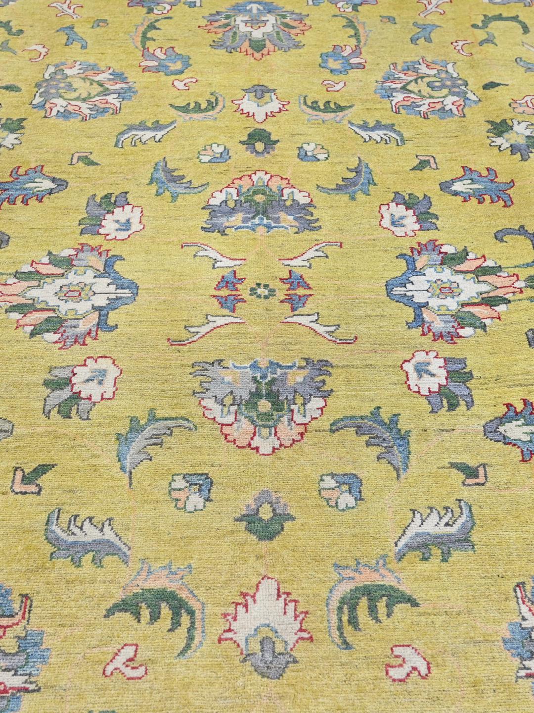 Alfombra Kazak de Afganistán en color amarillo