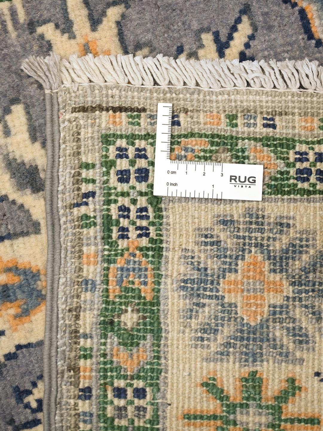 Handgeknüpfter Kazak Fine Läufer aus Afghanistan in Grau und Mehrfarbig