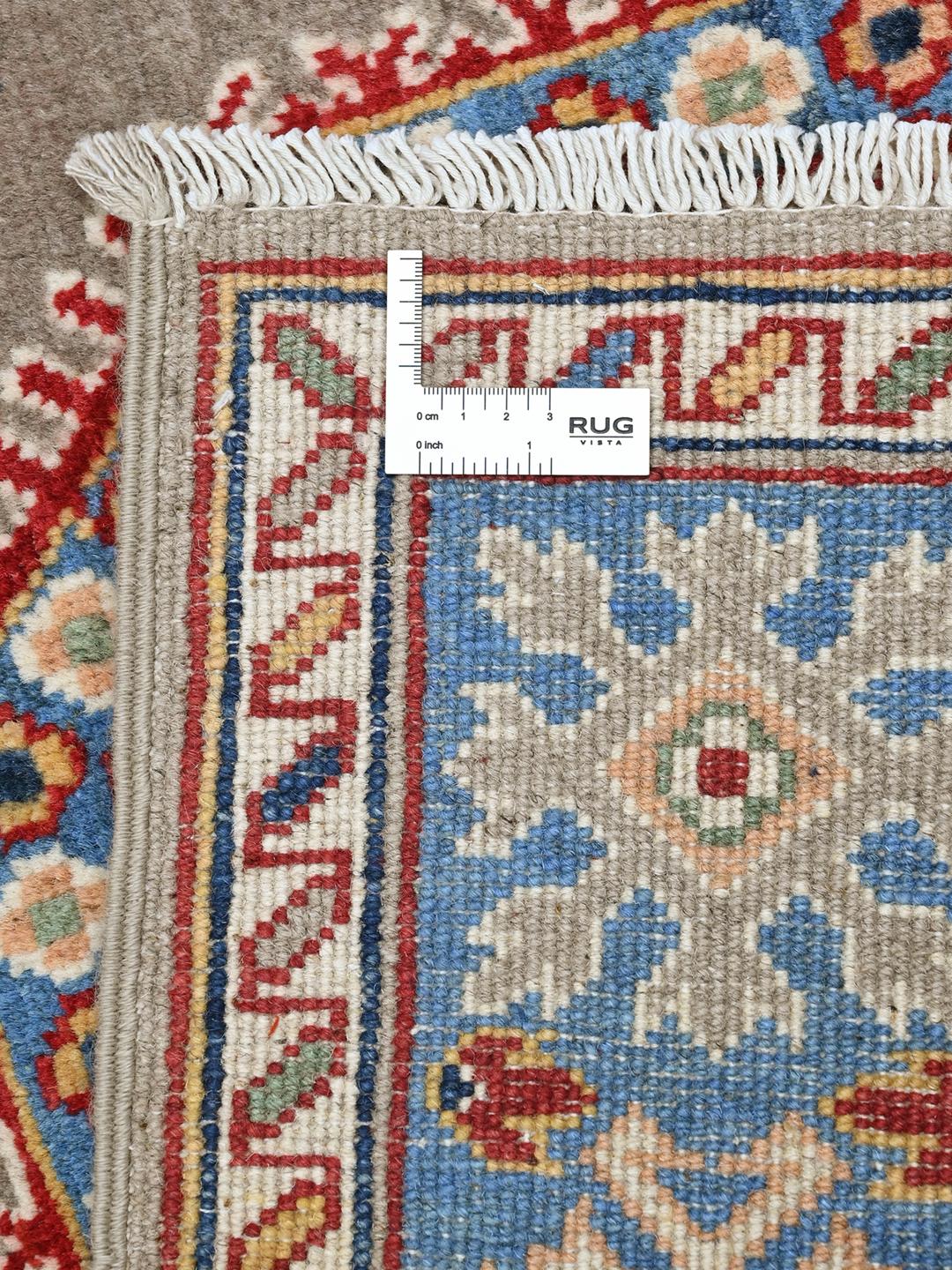 Hand-knotted Kazak Fine wool rug from Afghanistan in blue and grey