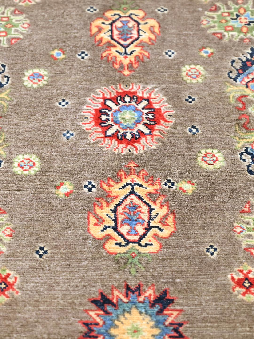 Handgeknüpfter Afghan Kazak Fine Teppich in Grau und Blau