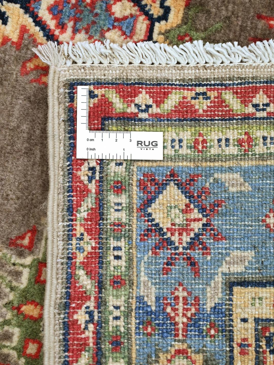 Handgeknüpfter Afghan Kazak Fine Teppich in Grau und Blau