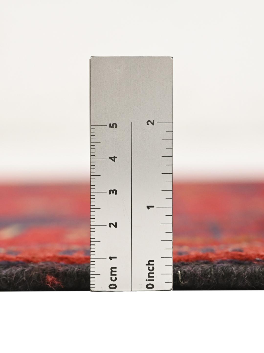 Tapis en laine rouge et bleu foncé noué à la main provenant d'Afghanistan