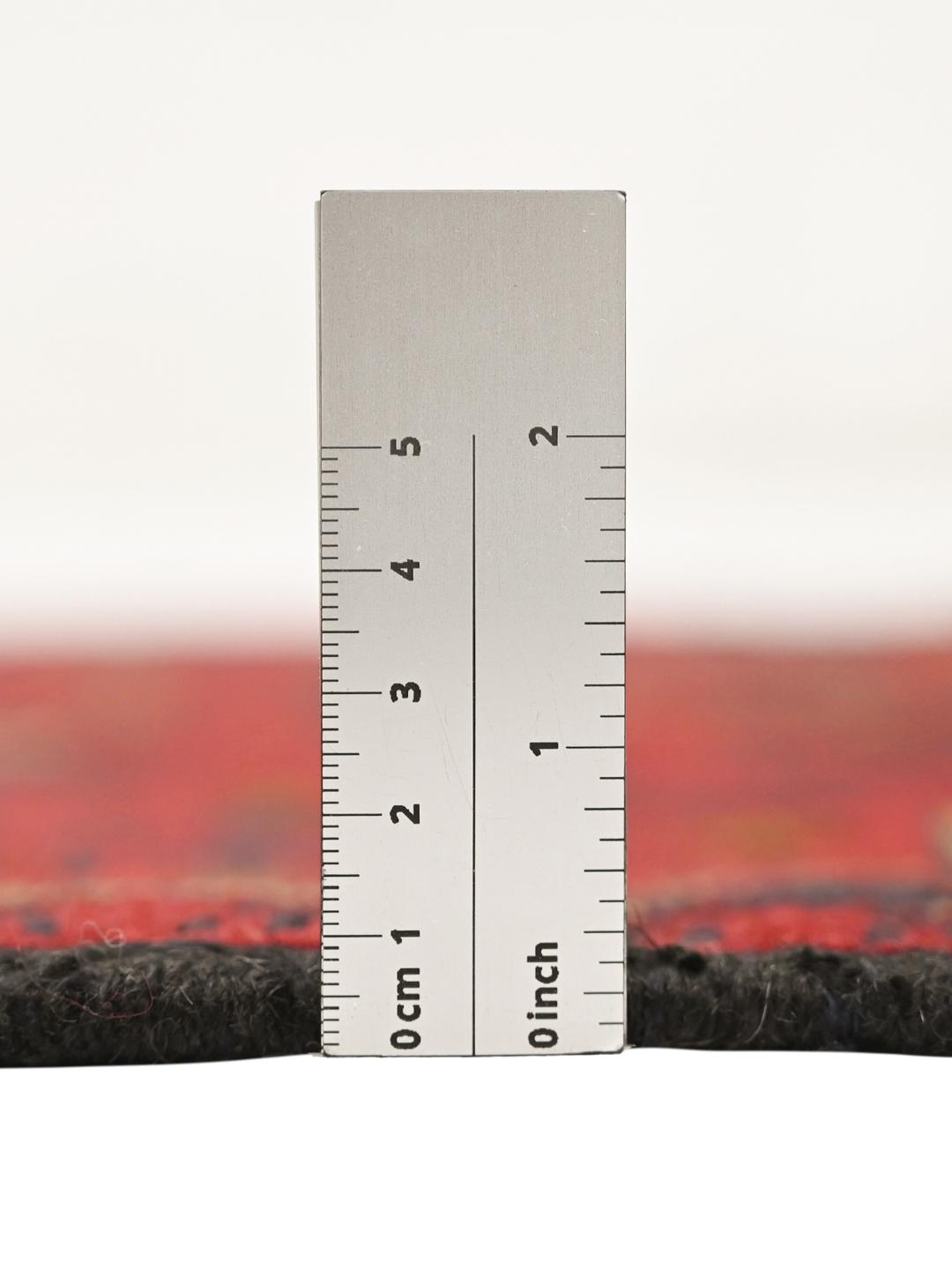 Tapis Afghan Khal Mohammadi noué à la main en rouge et gris foncé