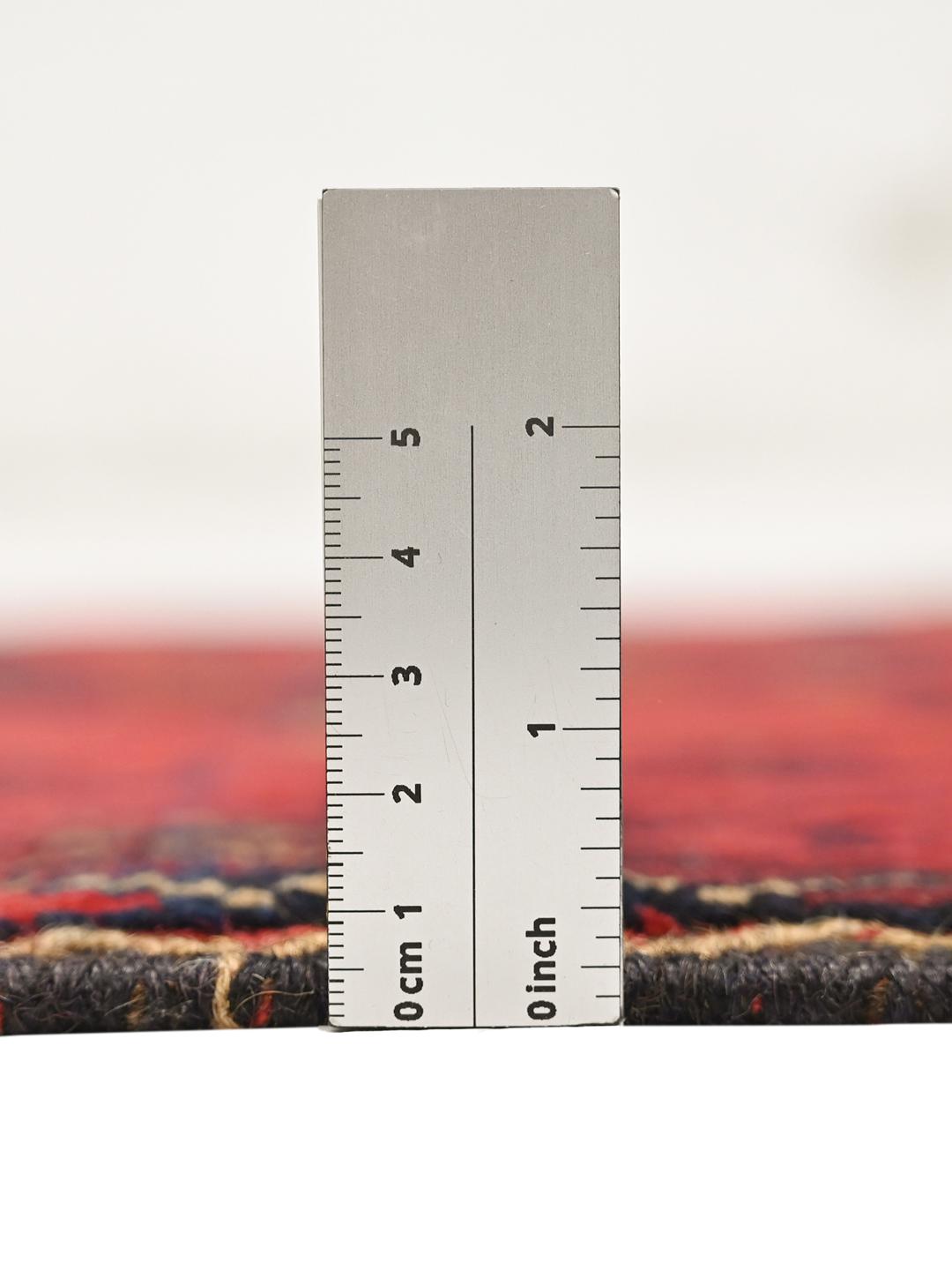 Tapis Afghan Khal Mohammadi noué à la main en rouge et bleu foncé