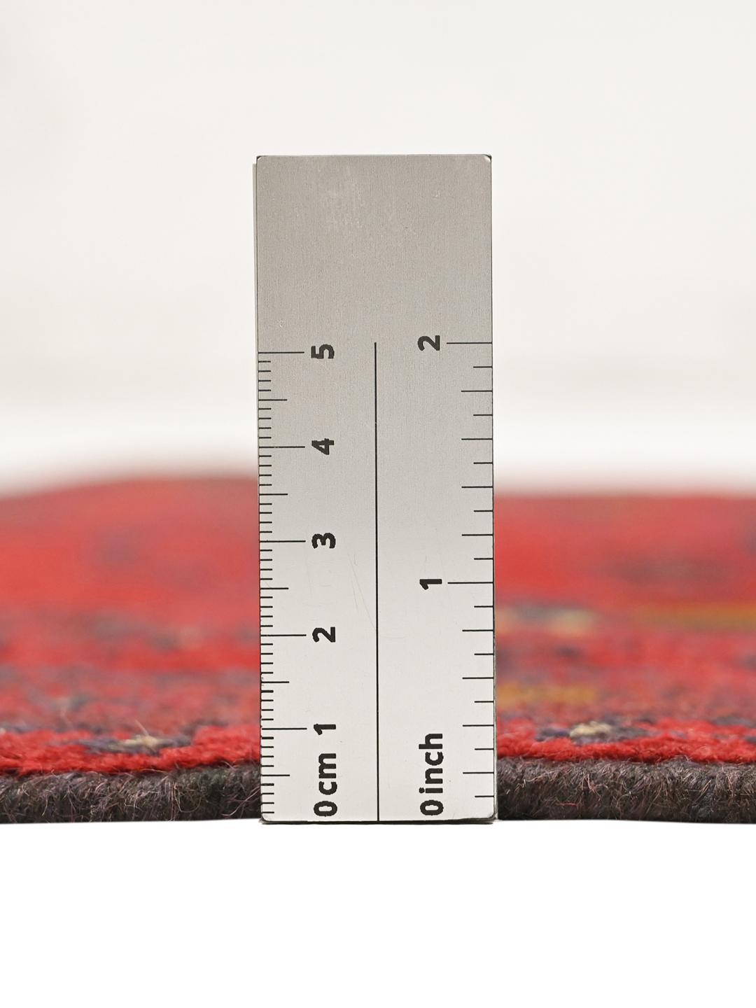 Hand-knotted red Afghan Khal Mohammadi wool rug