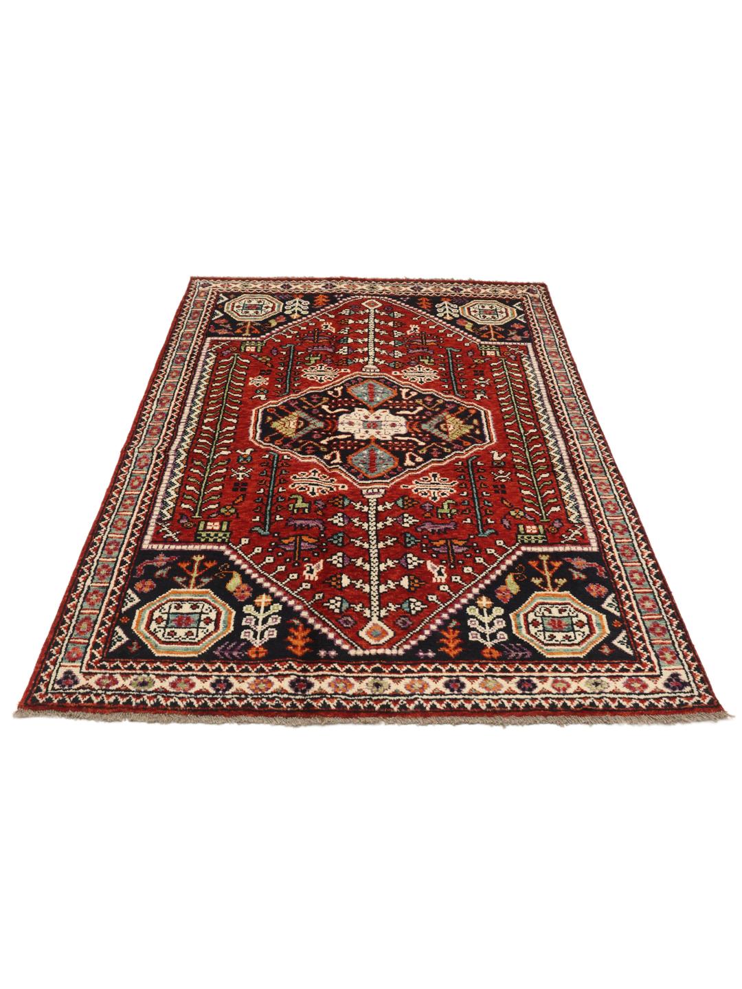 Kazak rug from Afghanistan in dark-red