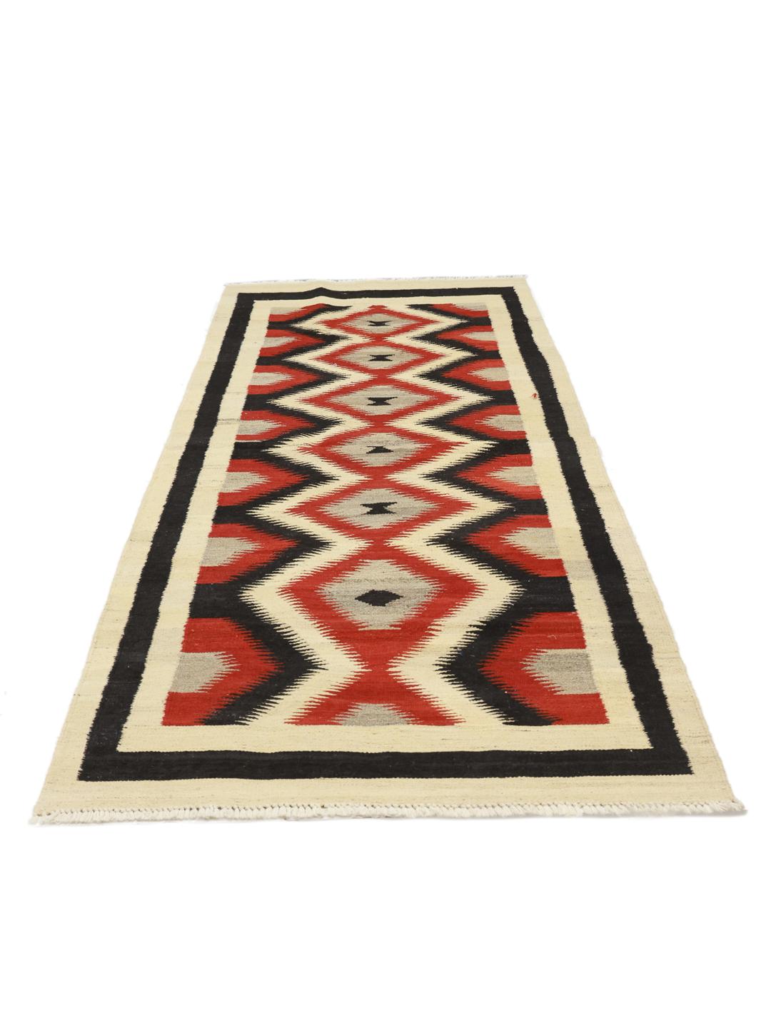Tappeto runner afghano kelim fatto a mano in colore beige
