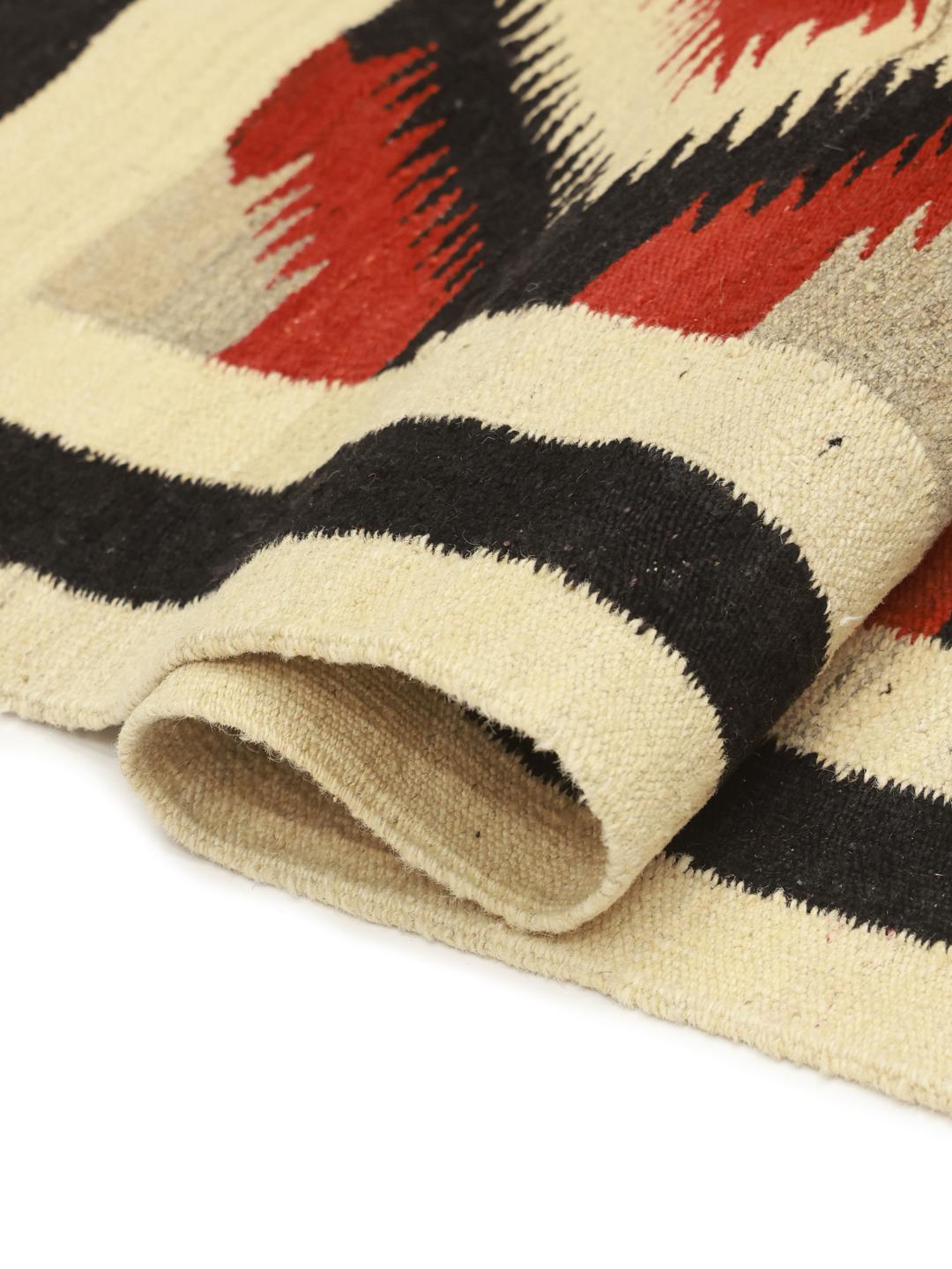 Tappeto runner afghano kelim fatto a mano in colore beige