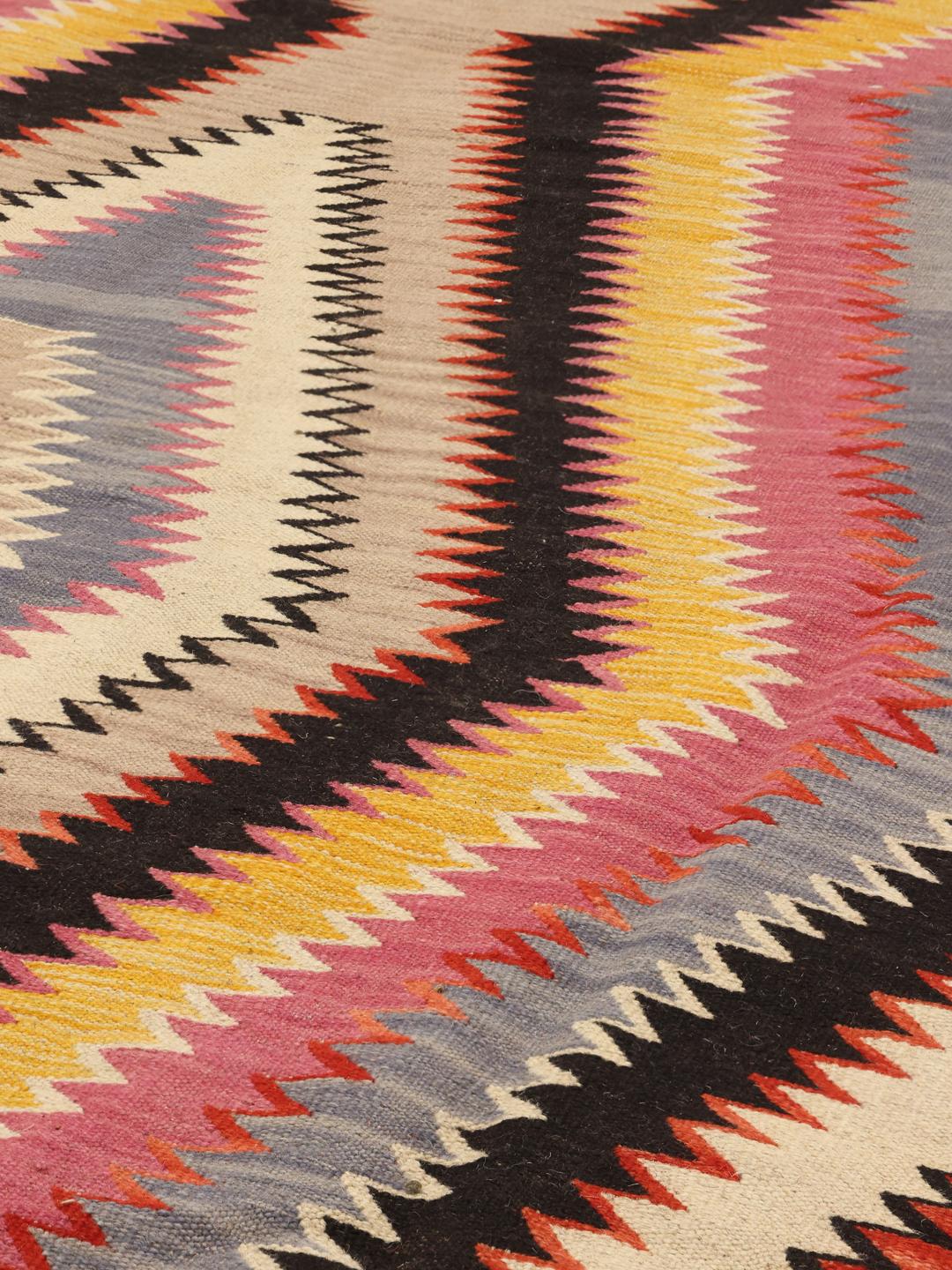 Handmade Afghan Kelim Modern multicoloured rug