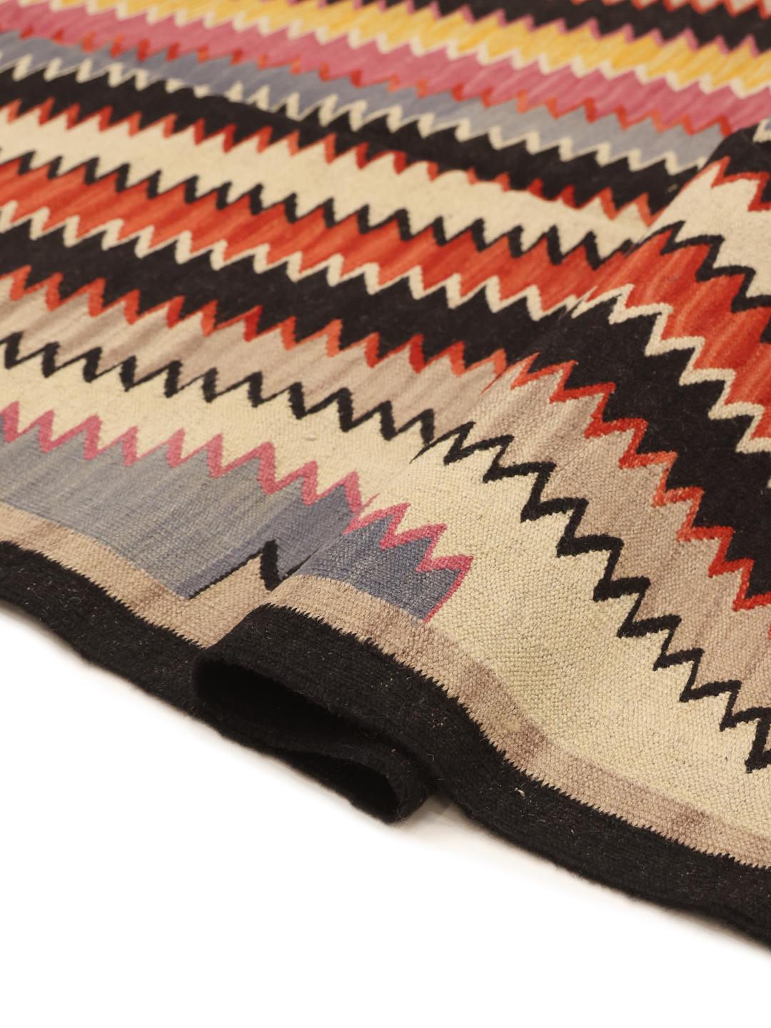 Handmade Afghan Kelim Modern multicoloured rug