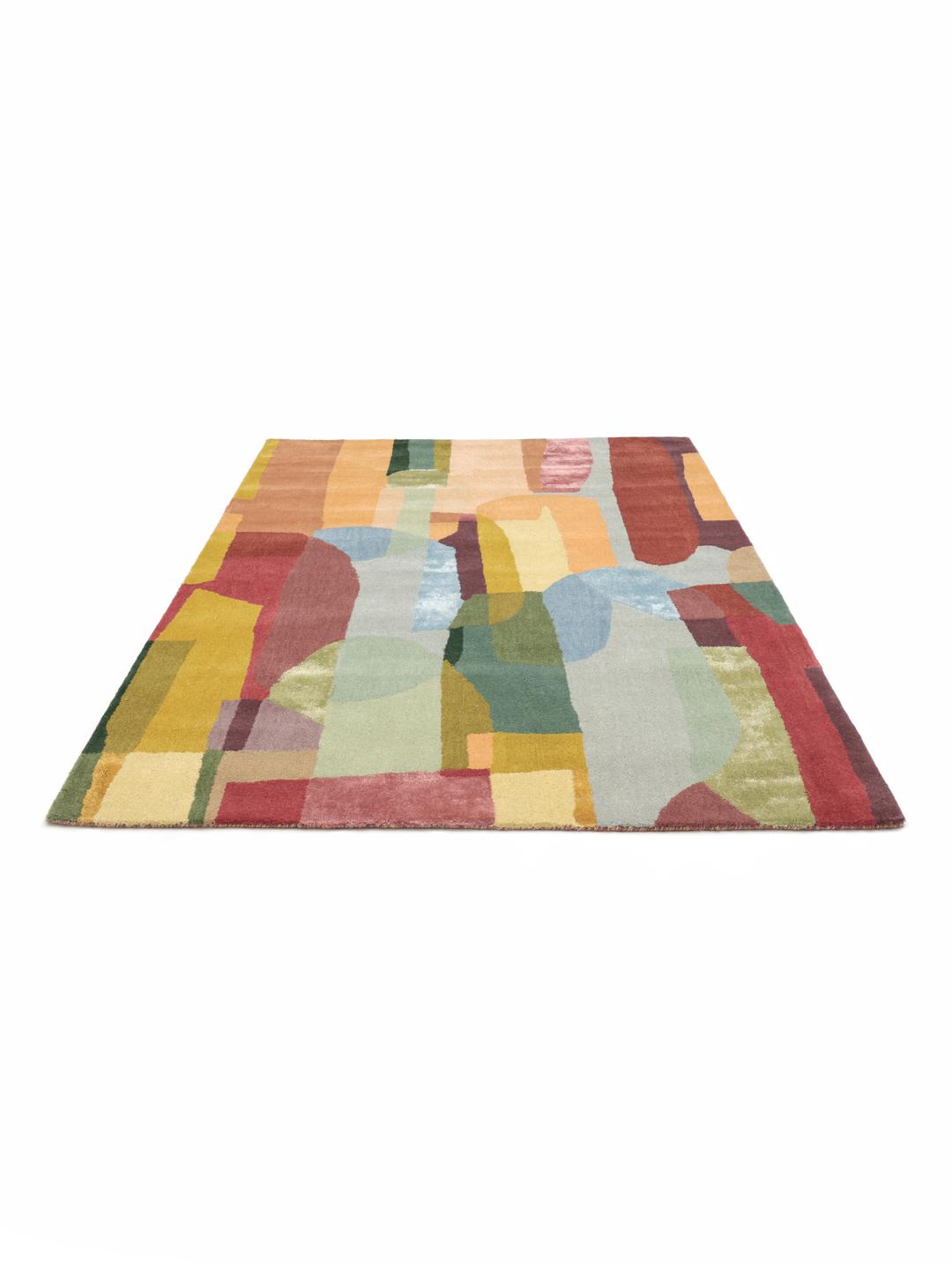 Multicolor vloerkleed met abstracte vormen