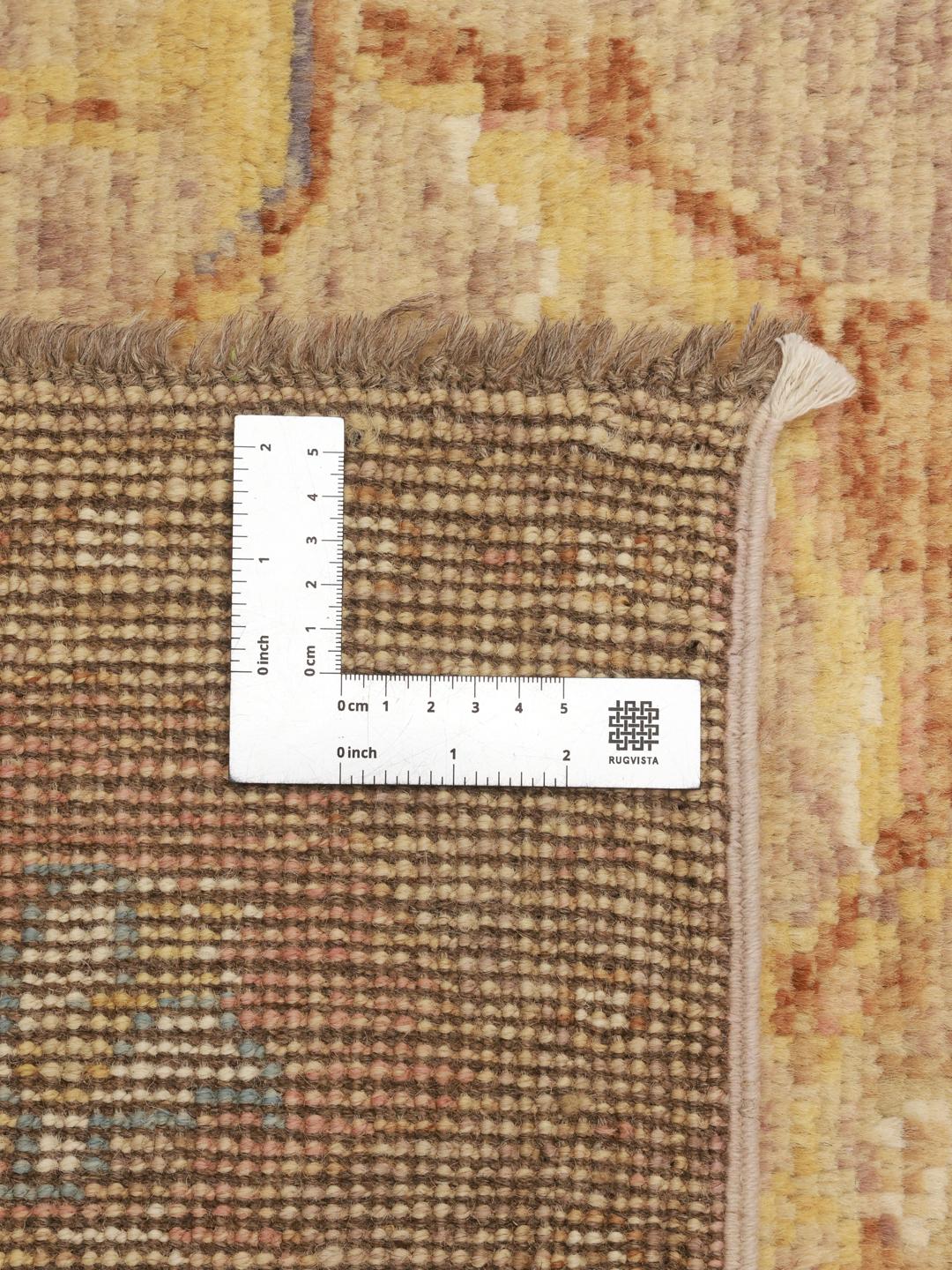 Handgemaakt Afghaans tapijt in beige met bloemmotieven